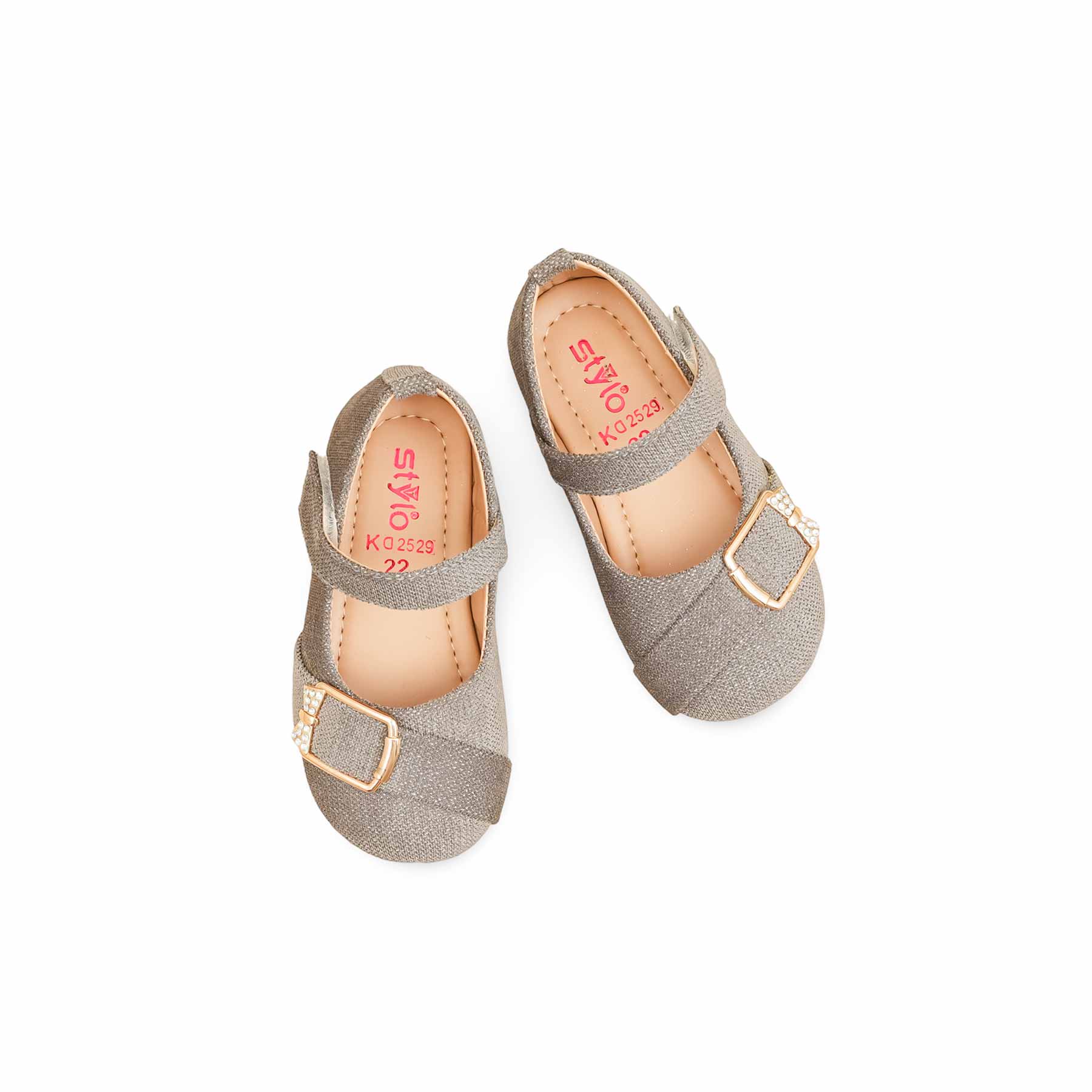 Girls Grey Formal Pumps KD2529 - Image 5