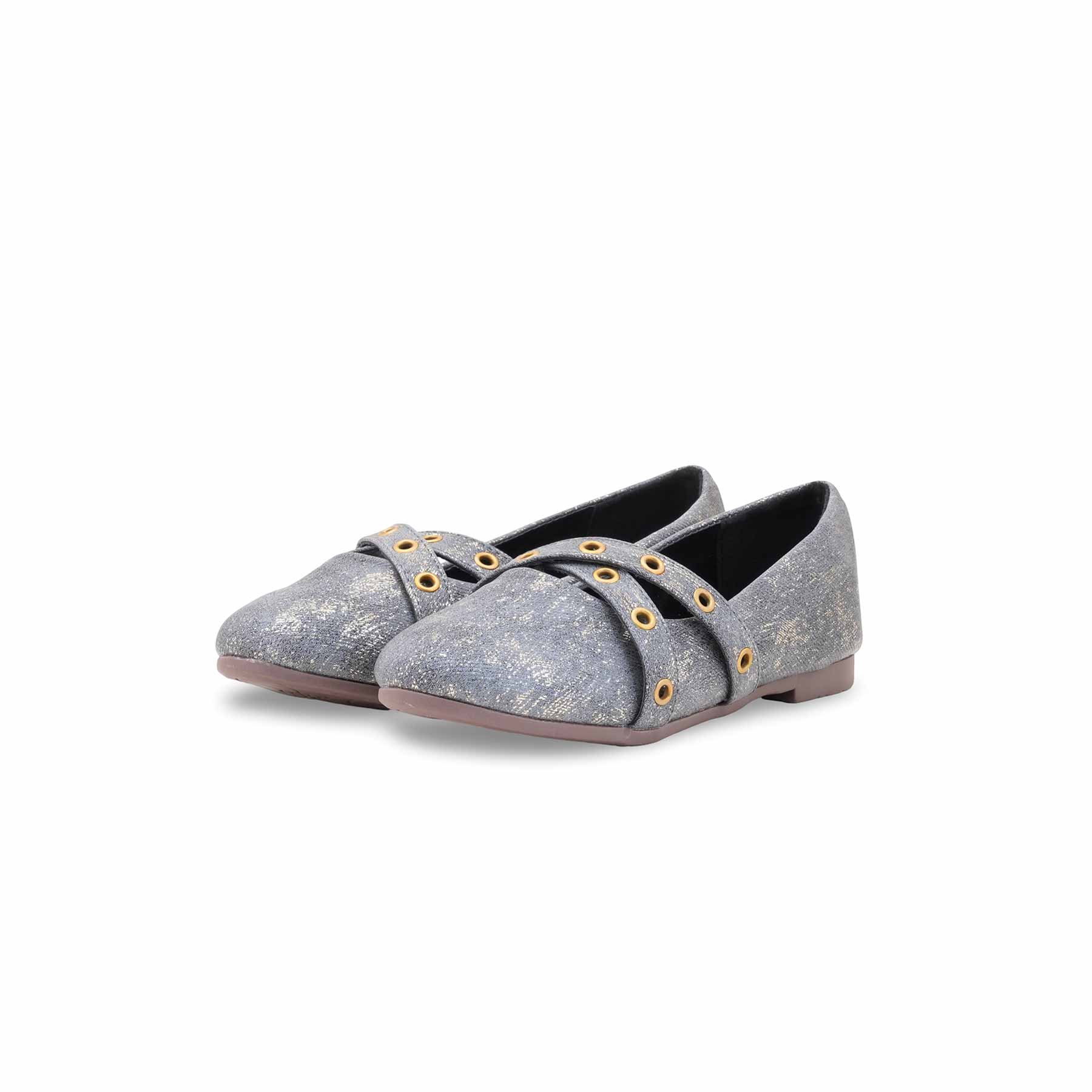 Girls Grey Formal Pumps KD2643 - Image 3