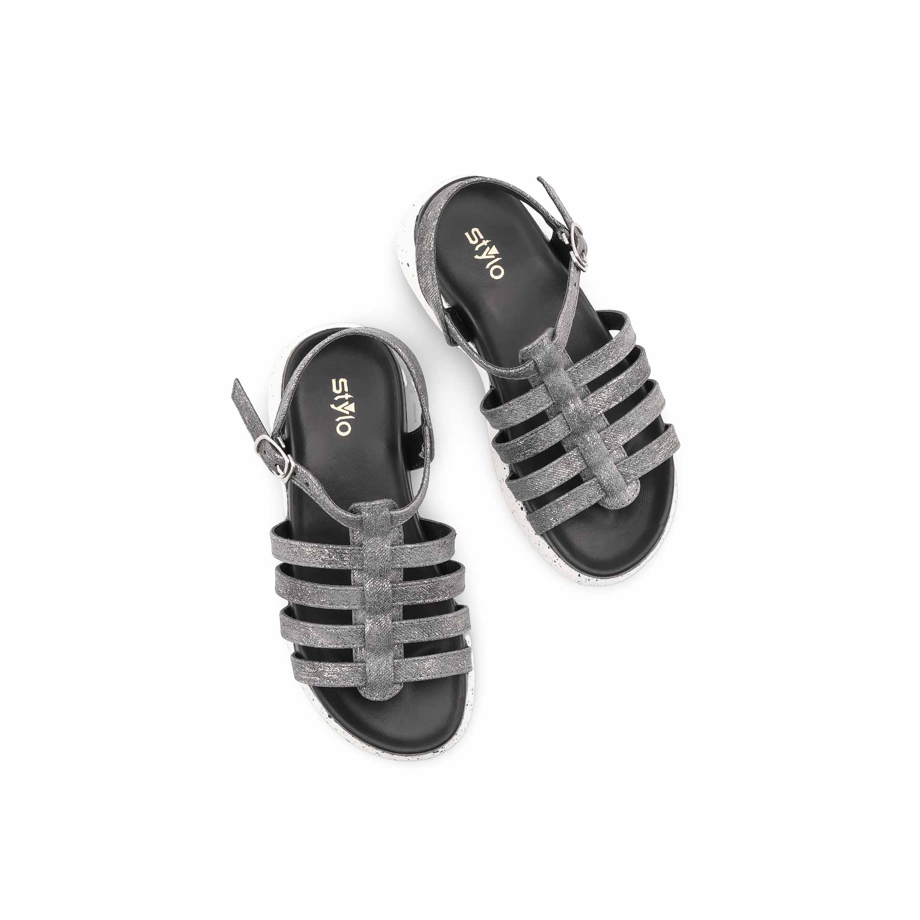 Girls Grey Formal Sandal KD5751 - Image 5