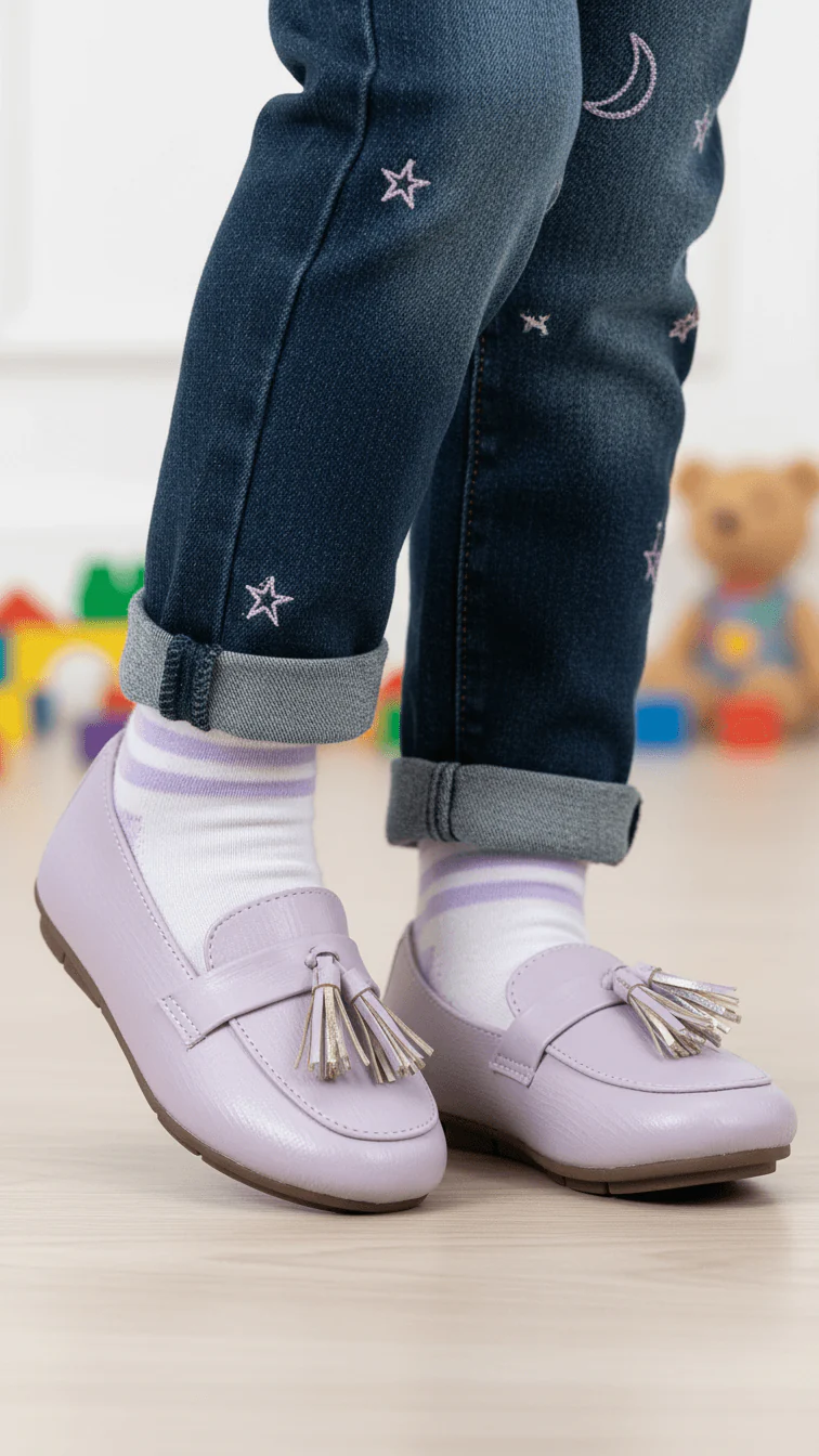 Girls Lilac Formal Pumps KD2642