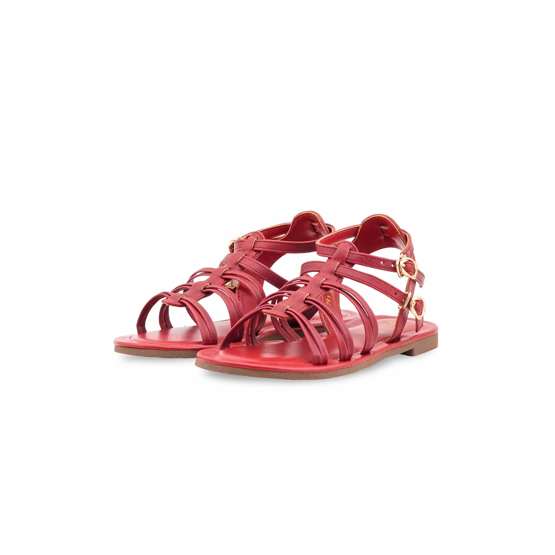 Girls Maroon Casual Sandal KD5791 - Image 3