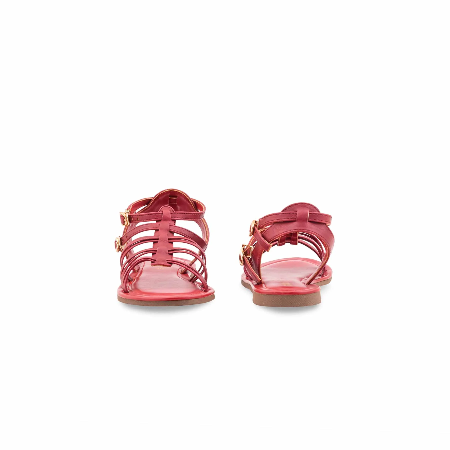Girls Maroon Casual Sandal KD5791 - Image 4