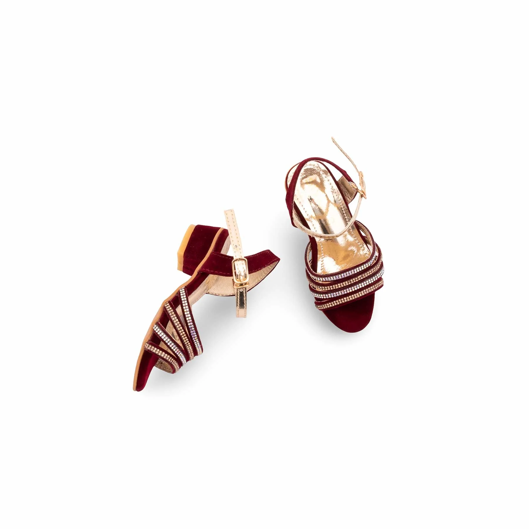 Girls Maroon Fancy Sandal KD5829 - Image 5