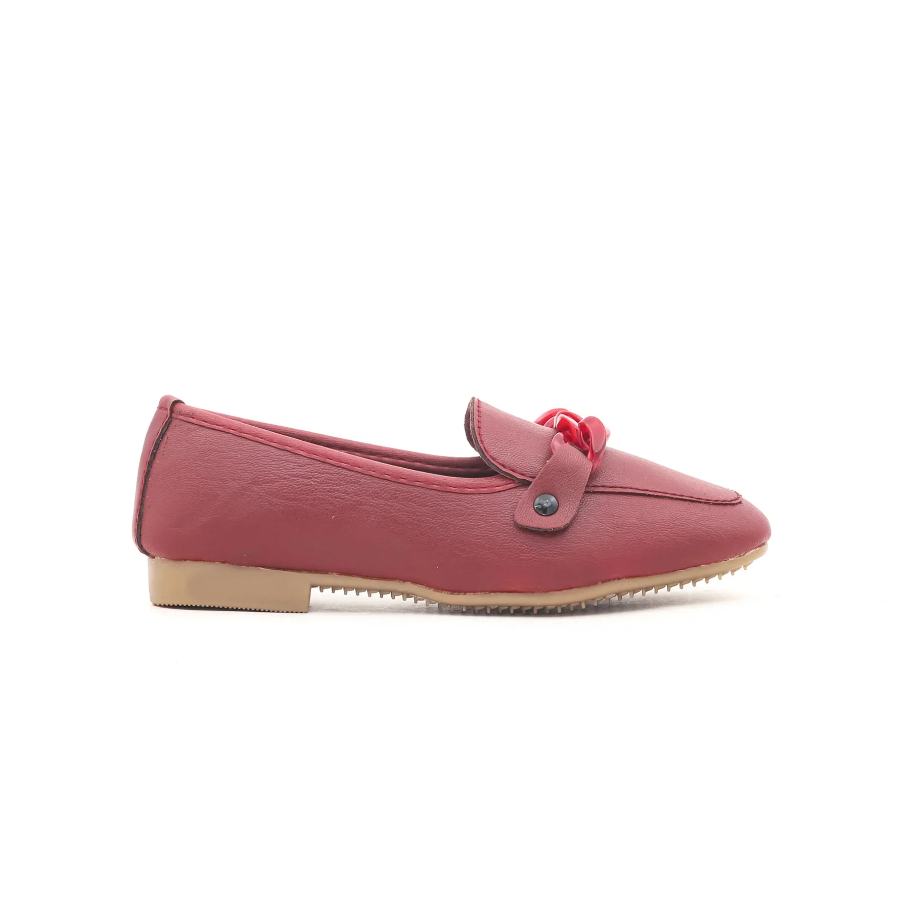 Girls Maroon Formal Moccasin KD0292 - Image 2