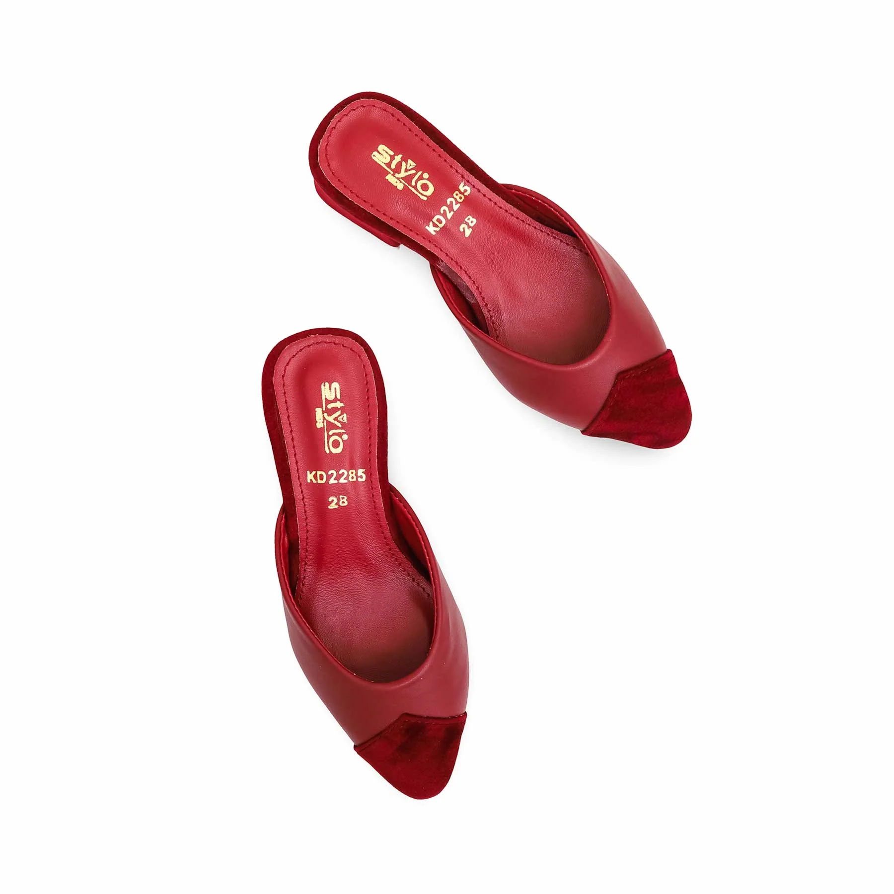Girls Maroon Formal Pumps KD2285 - Image 5