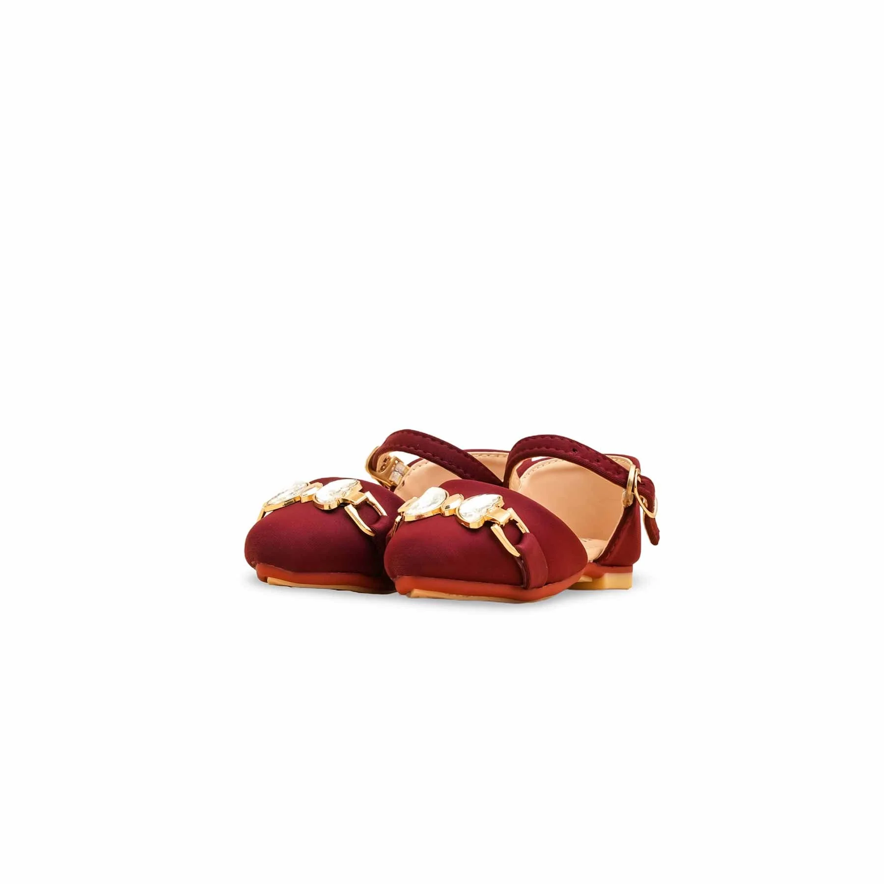 Girls Maroon Formal Pumps KD2476 - Image 3