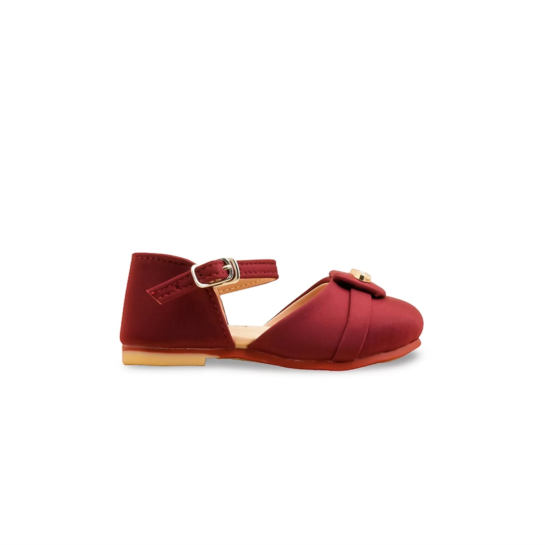 Girls Maroon Formal Pumps KD2477 - Image 2