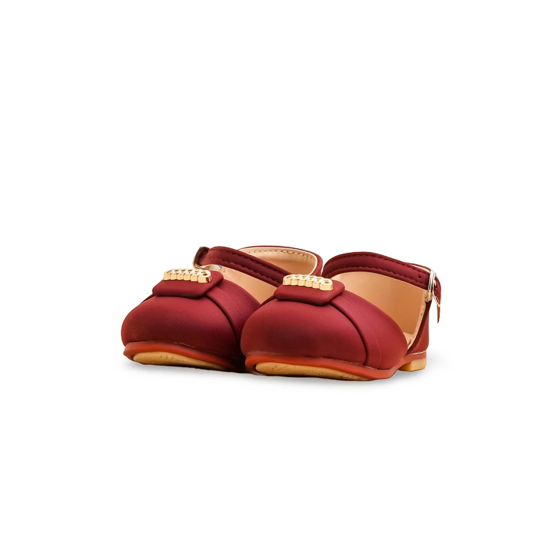 Girls Maroon Formal Pumps KD2477 - Image 3