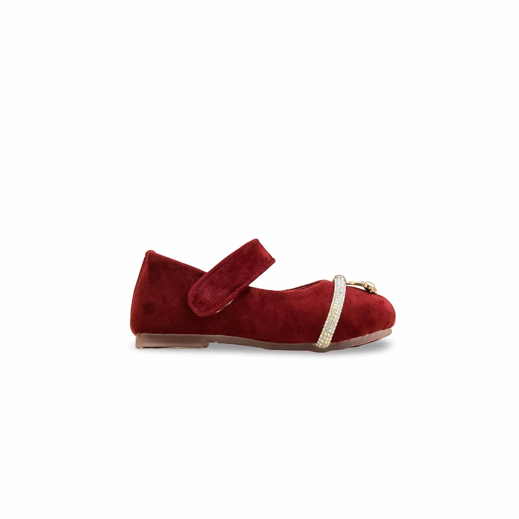 Girls Maroon Formal Pumps KD2486 - Image 2