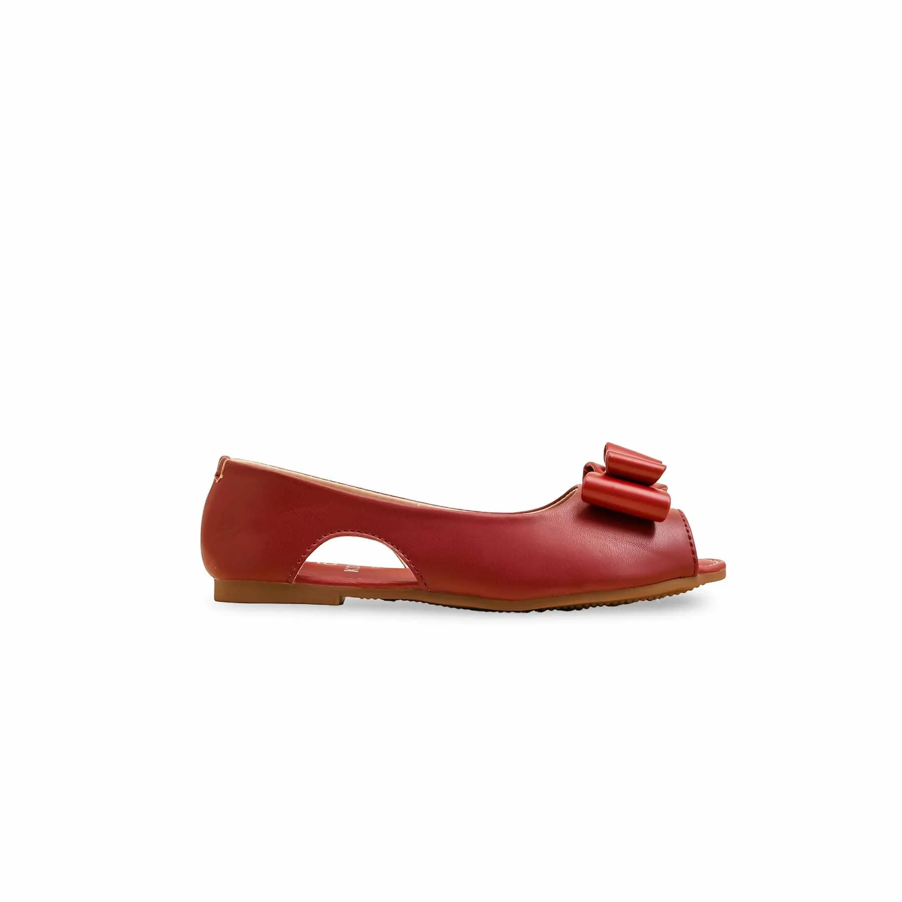 Girls Maroon Formal Pumps KD2541 - Image 2