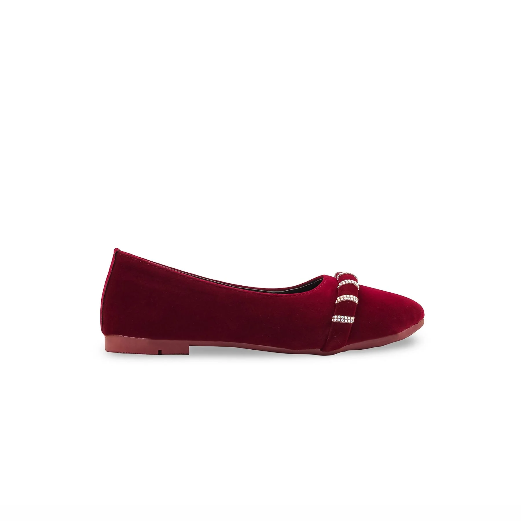 Girls Maroon Formal Pumps KD2573 - Image 2