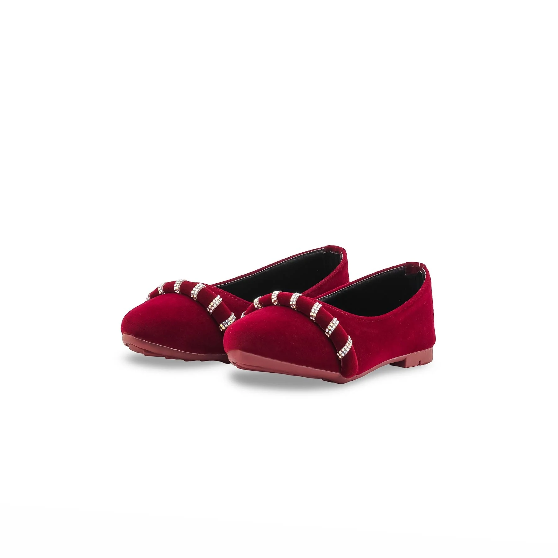 Girls Maroon Formal Pumps KD2573 - Image 3