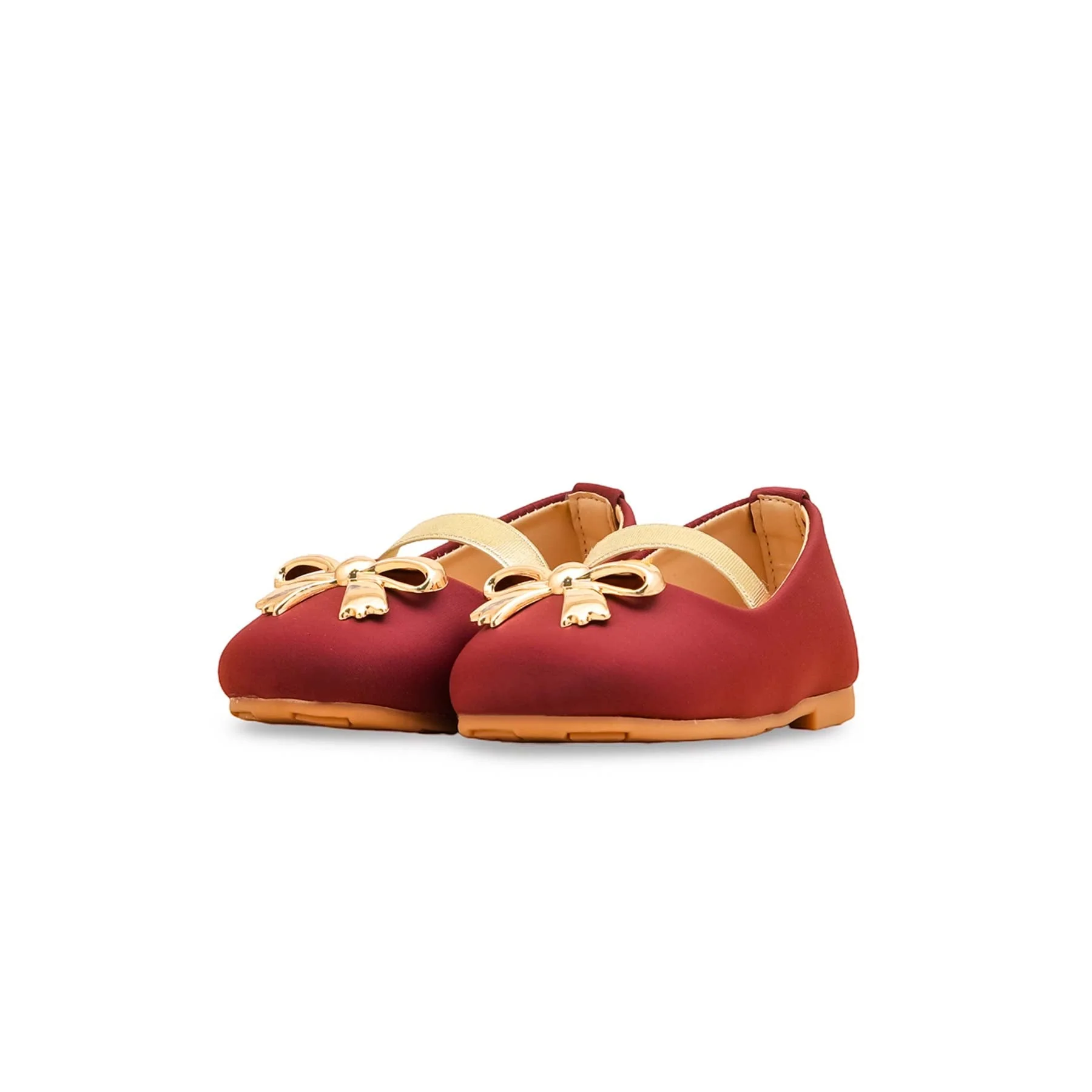Girls Maroon Formal Pumps KD2584 - Image 3
