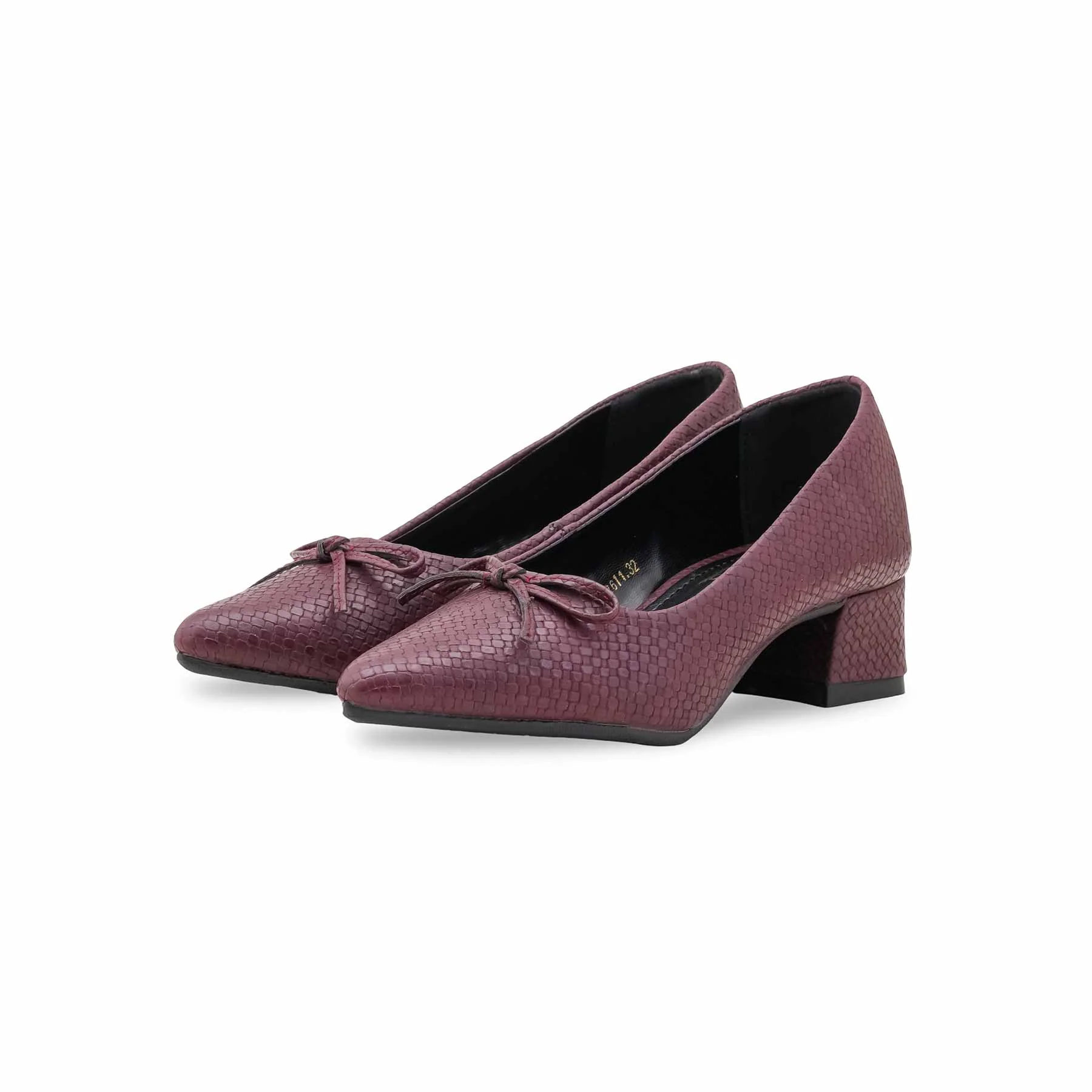 Girls Maroon Formal Pumps KD2611 - Image 3