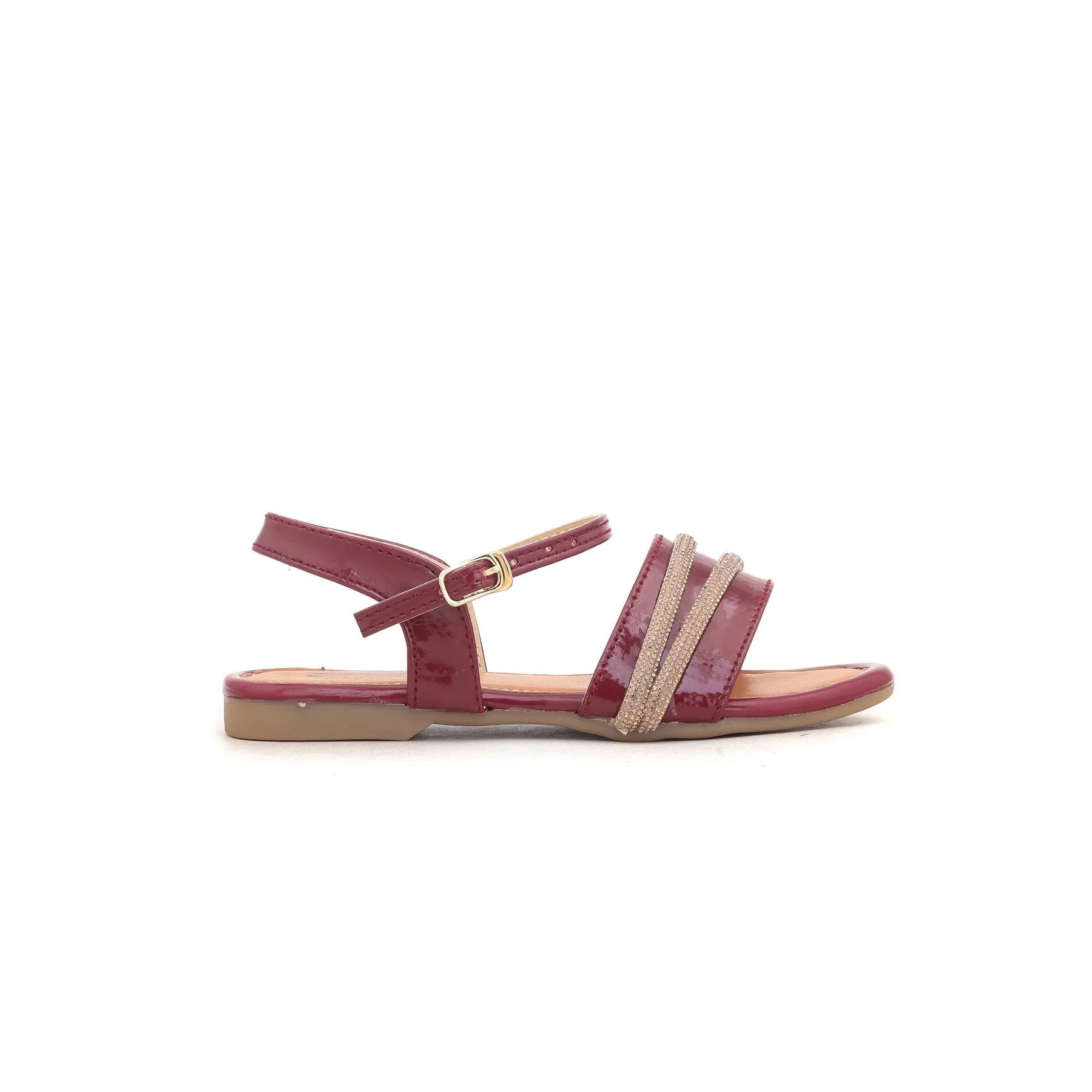 Girls Maroon Formal Sandal KD7447 - Image 2