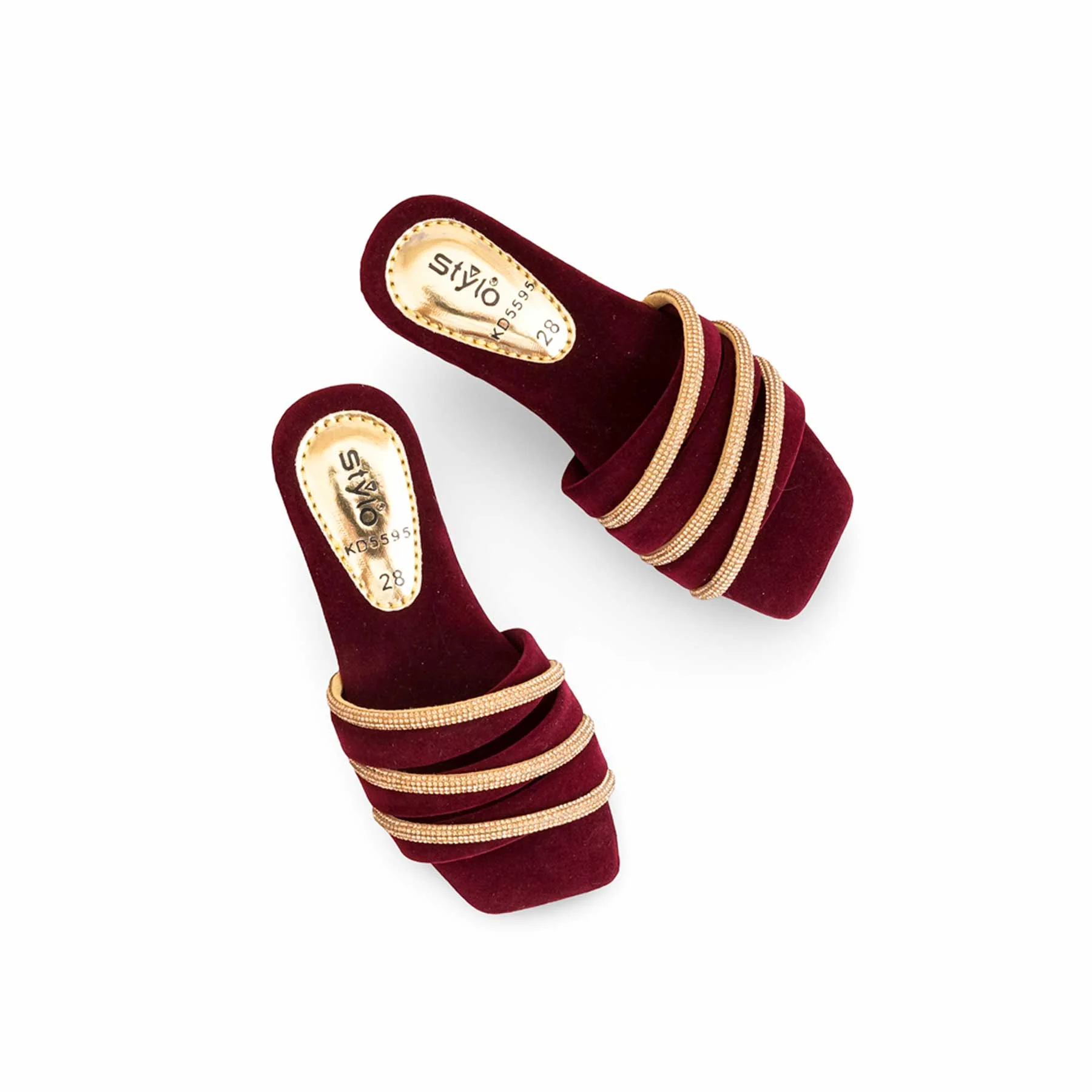 Girls Maroon Formal Slipper KD5595 - Image 5