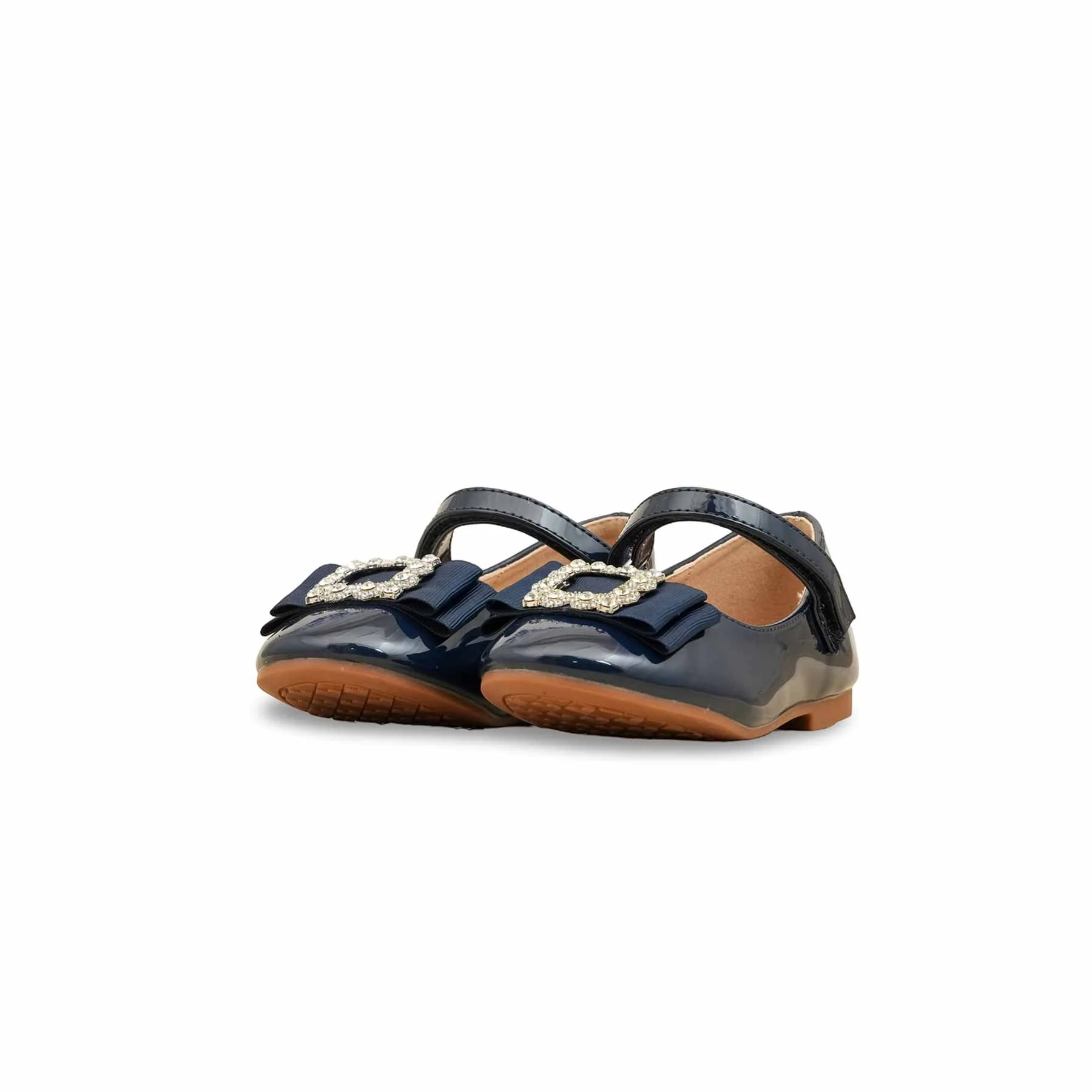 Girls Navy Casual Pumps KD2462 - Image 3