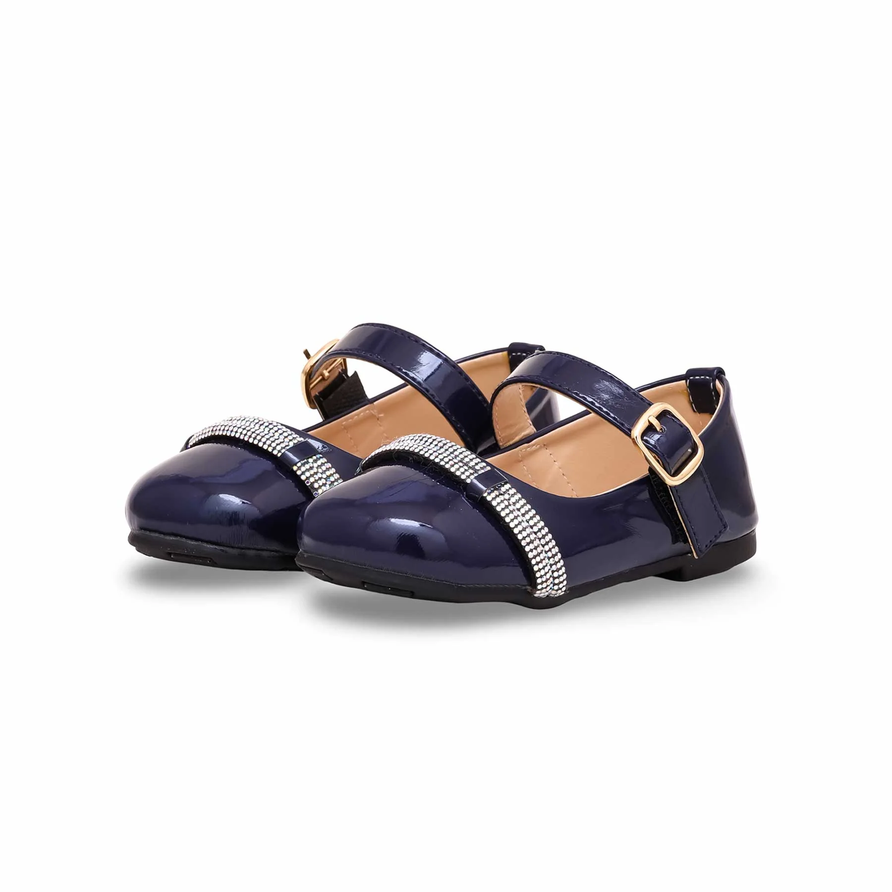 Girls Navy Formal Pumps KD2267 - Image 2