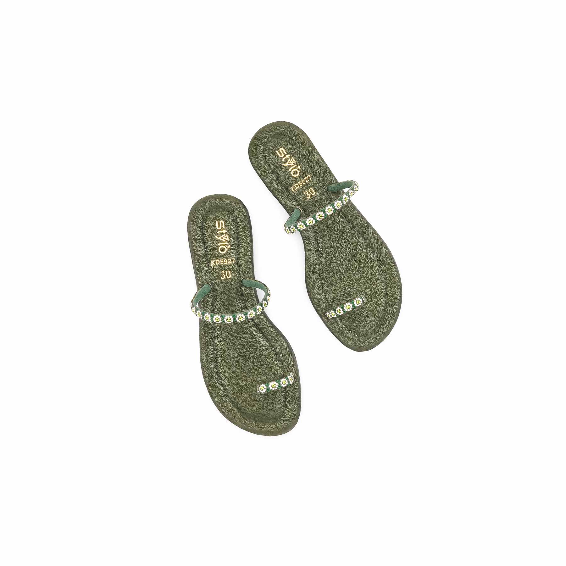 Girls Olive Fancy Slipper KD5927 - Image 5