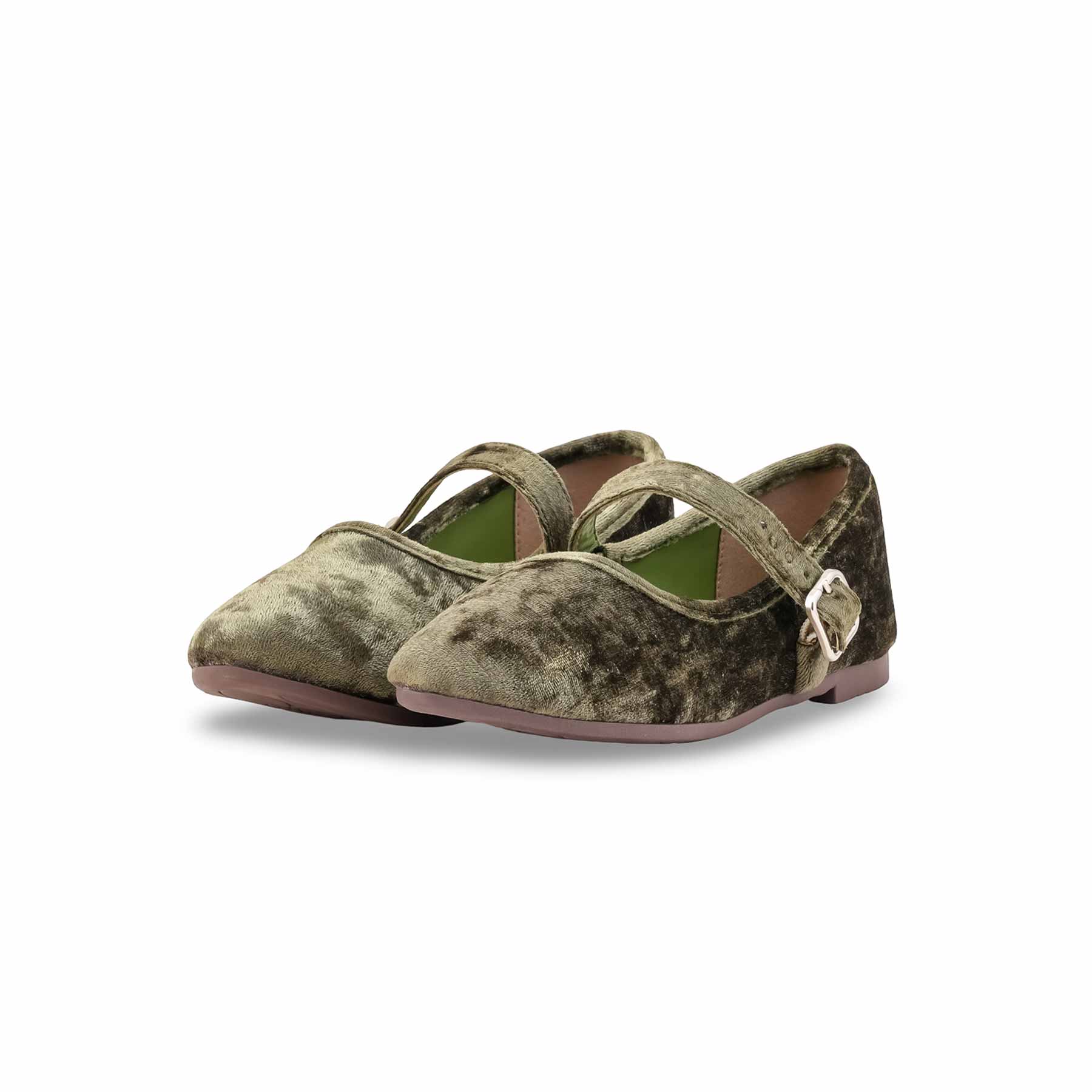 Girls Olive Formal Pumps KD2627 - Image 3