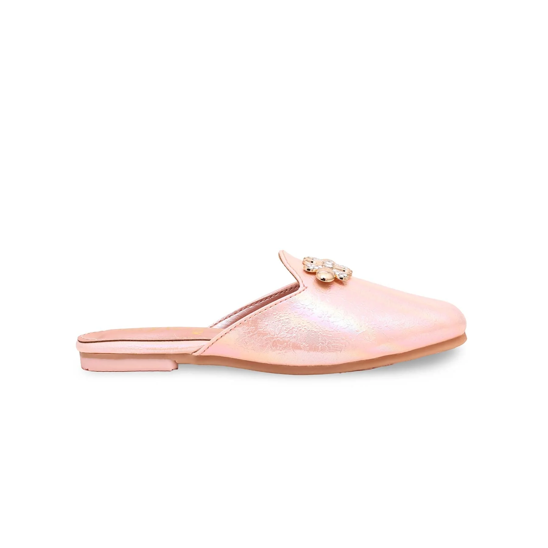 Girls Peach Fancy Pumps KD2363 - Image 2