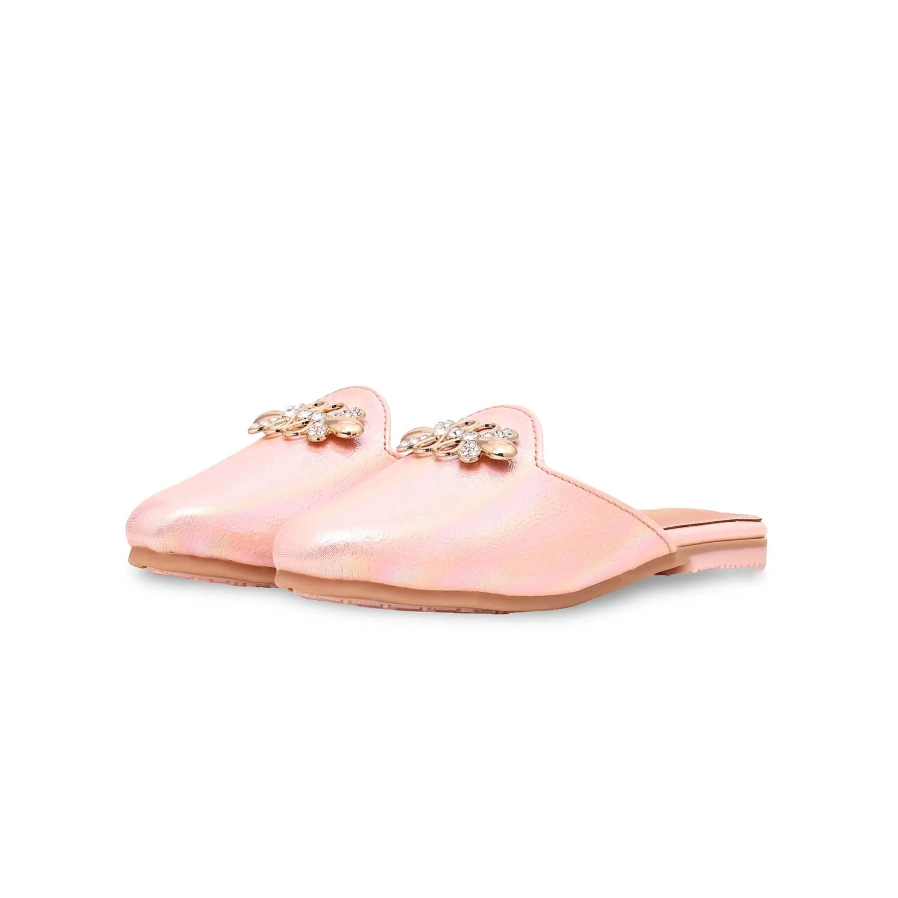 Girls Peach Fancy Pumps KD2363 - Image 3