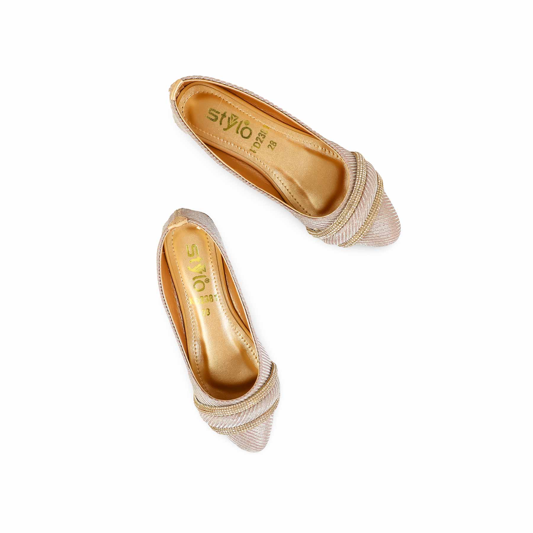 Girls Peach Fancy Pumps KD2381 - Image 5