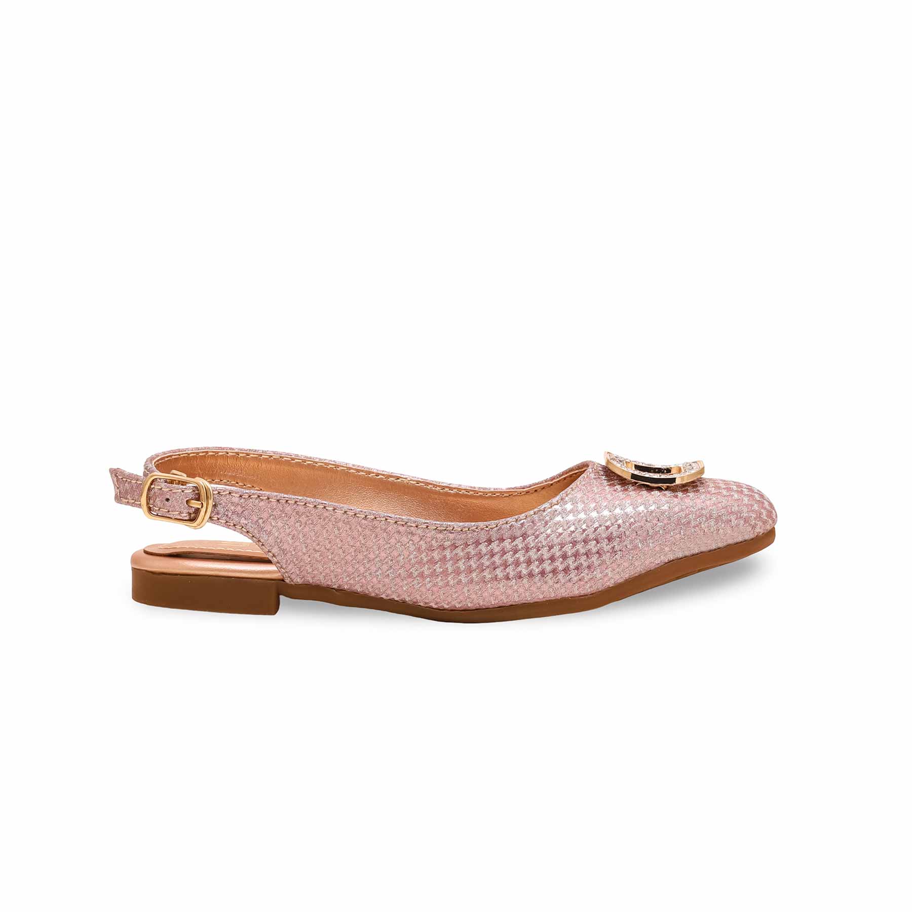 Girls Peach Fancy Pumps KD2382 - Image 2