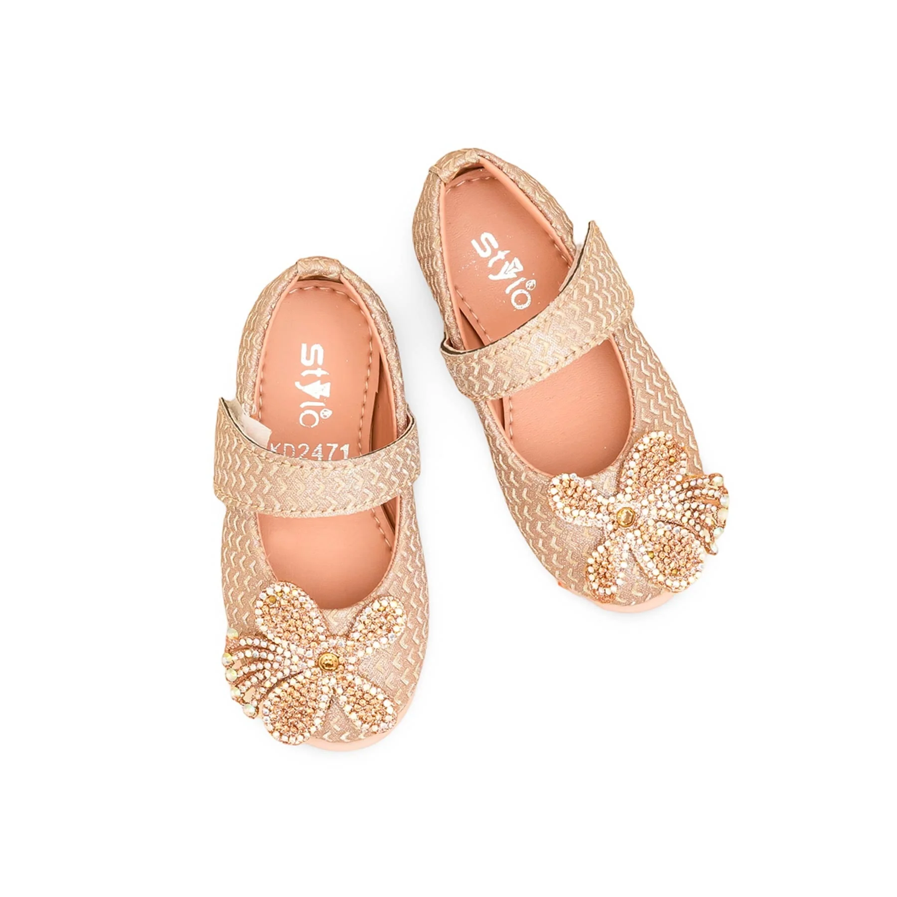 Girls Peach Fancy Pumps KD2471 - Image 5