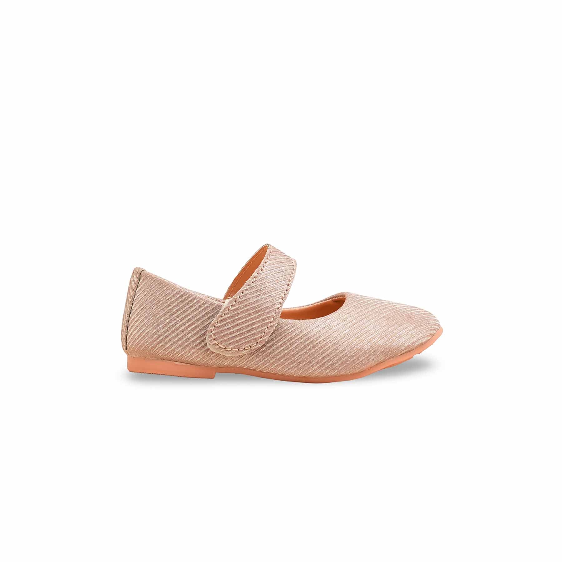 Girls Peach Fancy Pumps KD2472 - Image 2