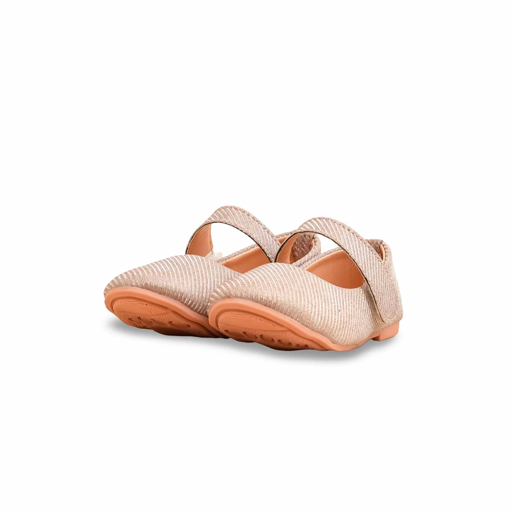 Girls Peach Fancy Pumps KD2472 - Image 3