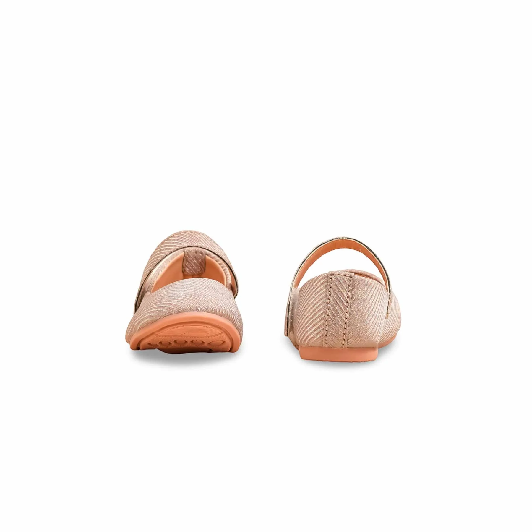 Girls Peach Fancy Pumps KD2472 - Image 4