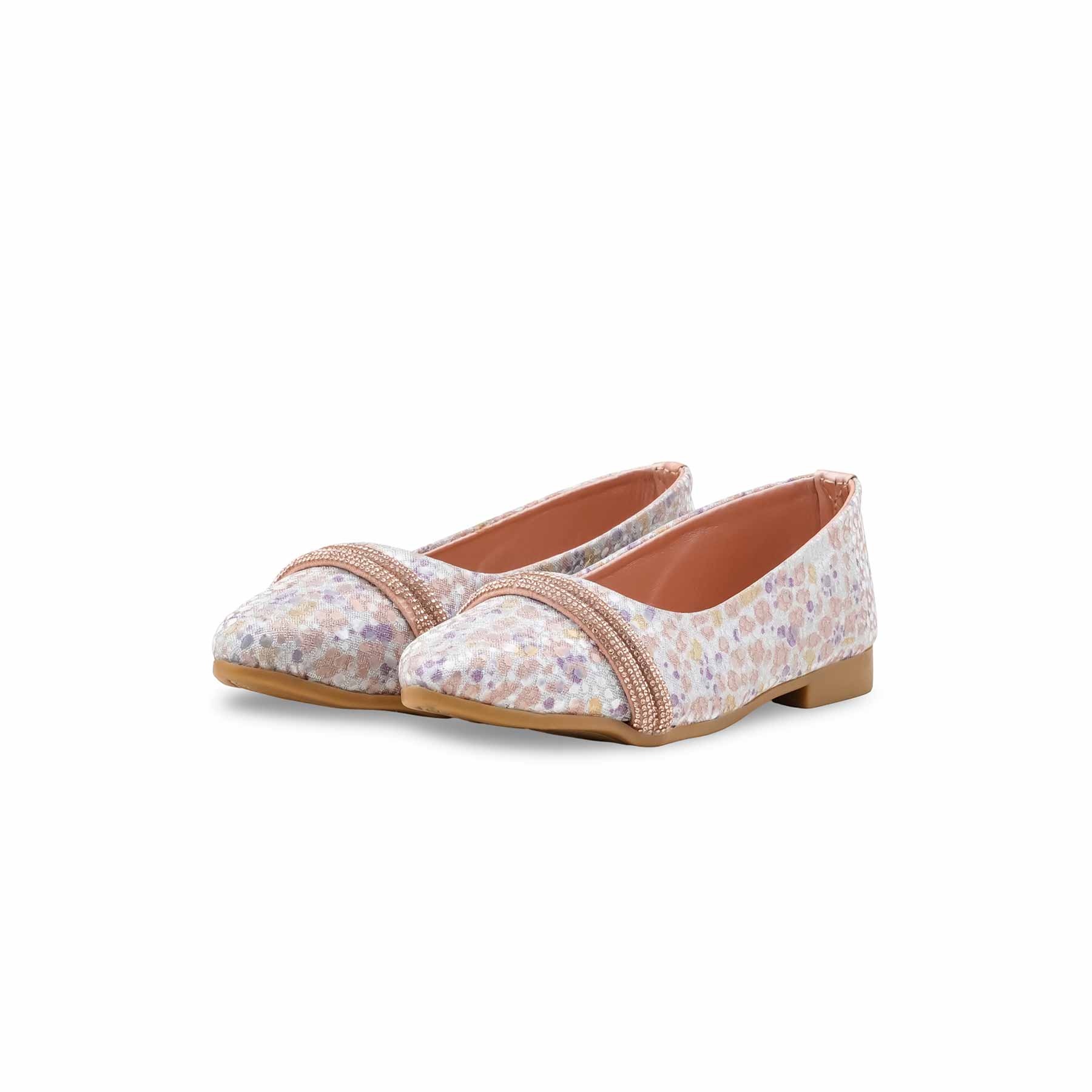 Girls Peach Fancy Pumps KD2544 - Image 3