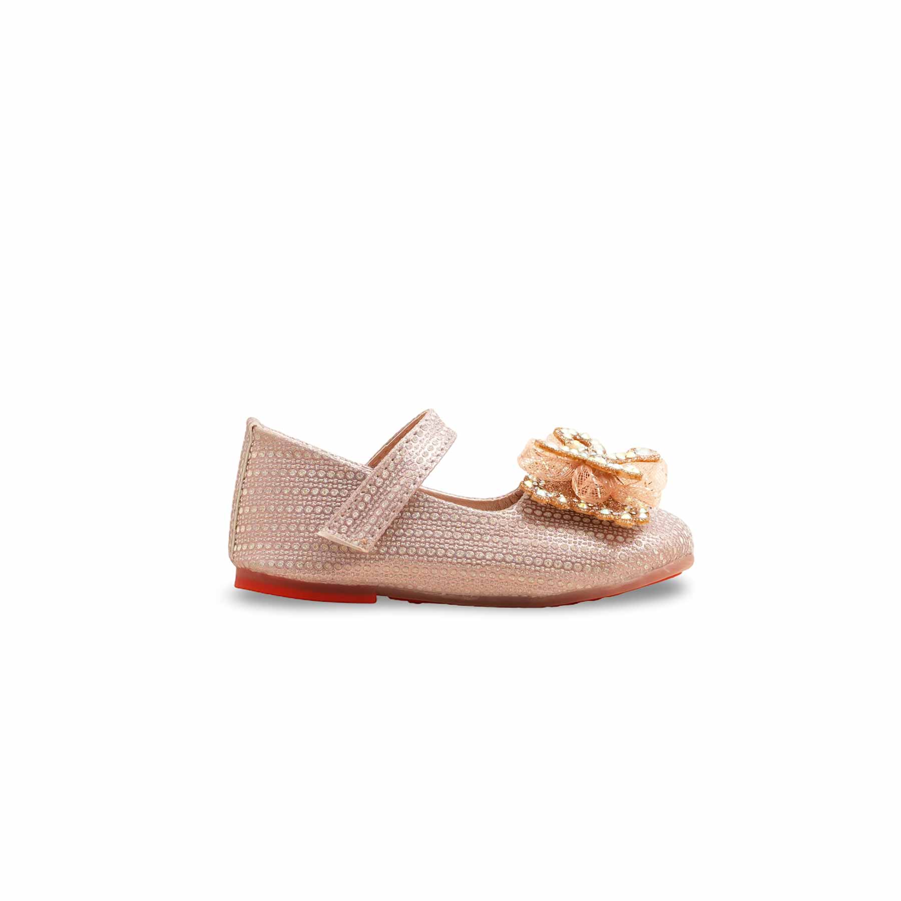 Girls Peach Fancy Pumps KD2559 - Image 2