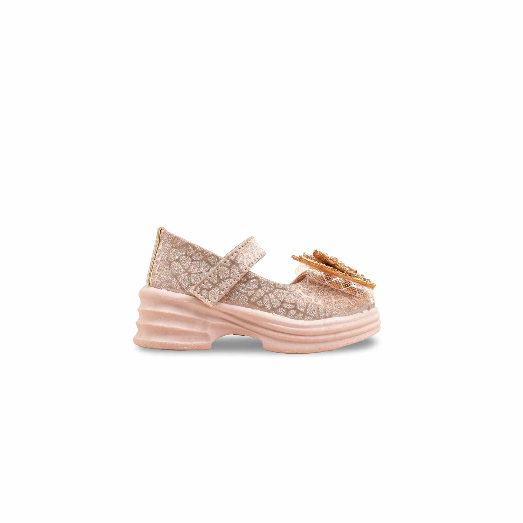Girls Peach Fancy Pumps KD2561 - Image 2