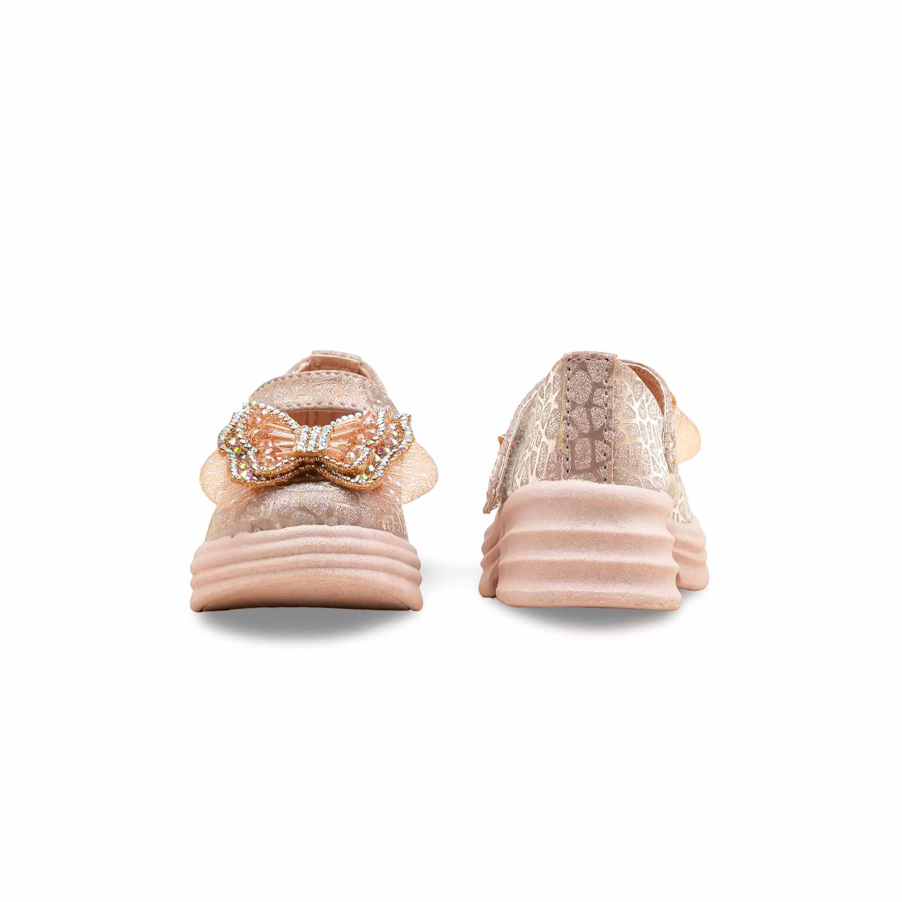 Girls Peach Fancy Pumps KD2561 - Image 4