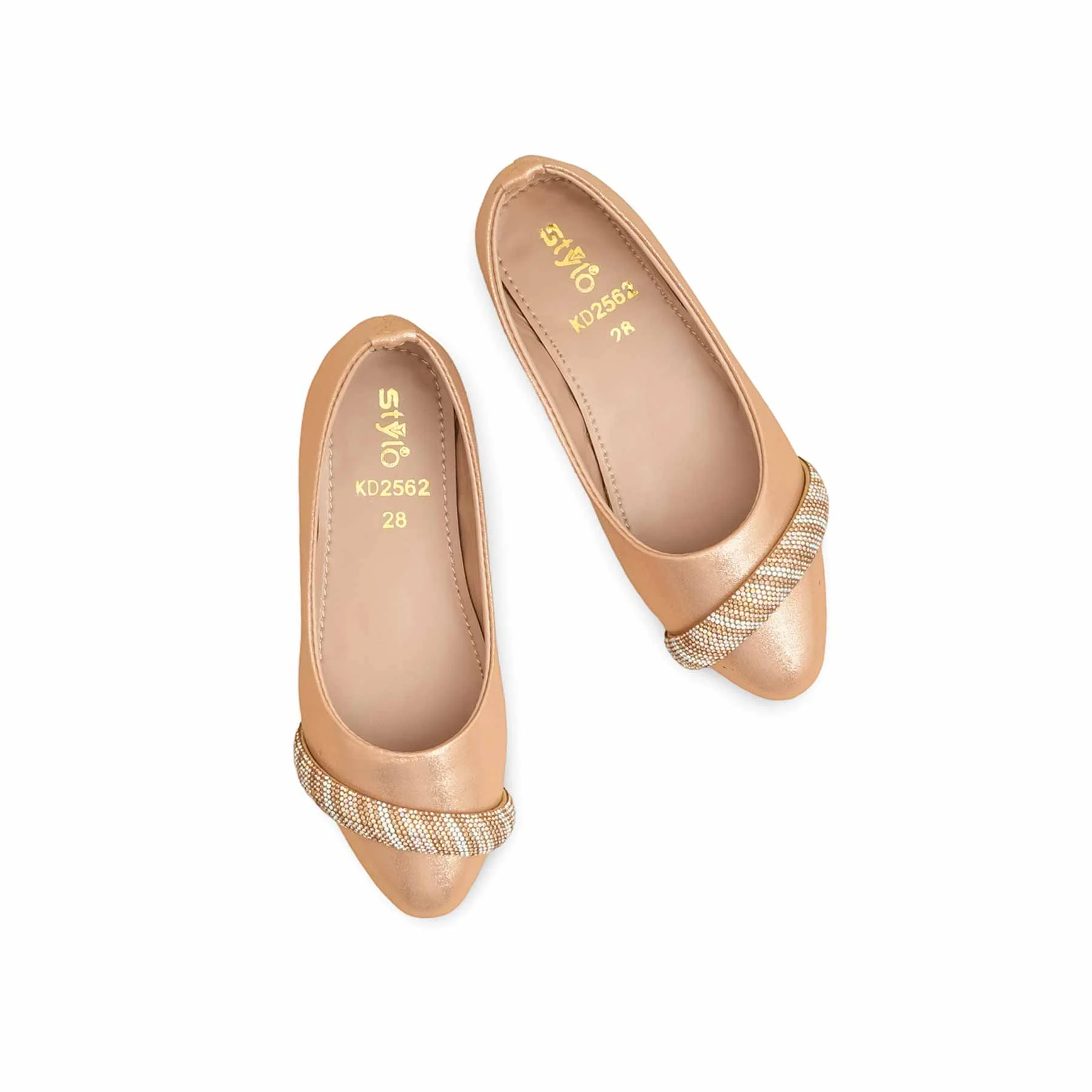 Girls Peach Fancy Pumps KD2562 - Image 5