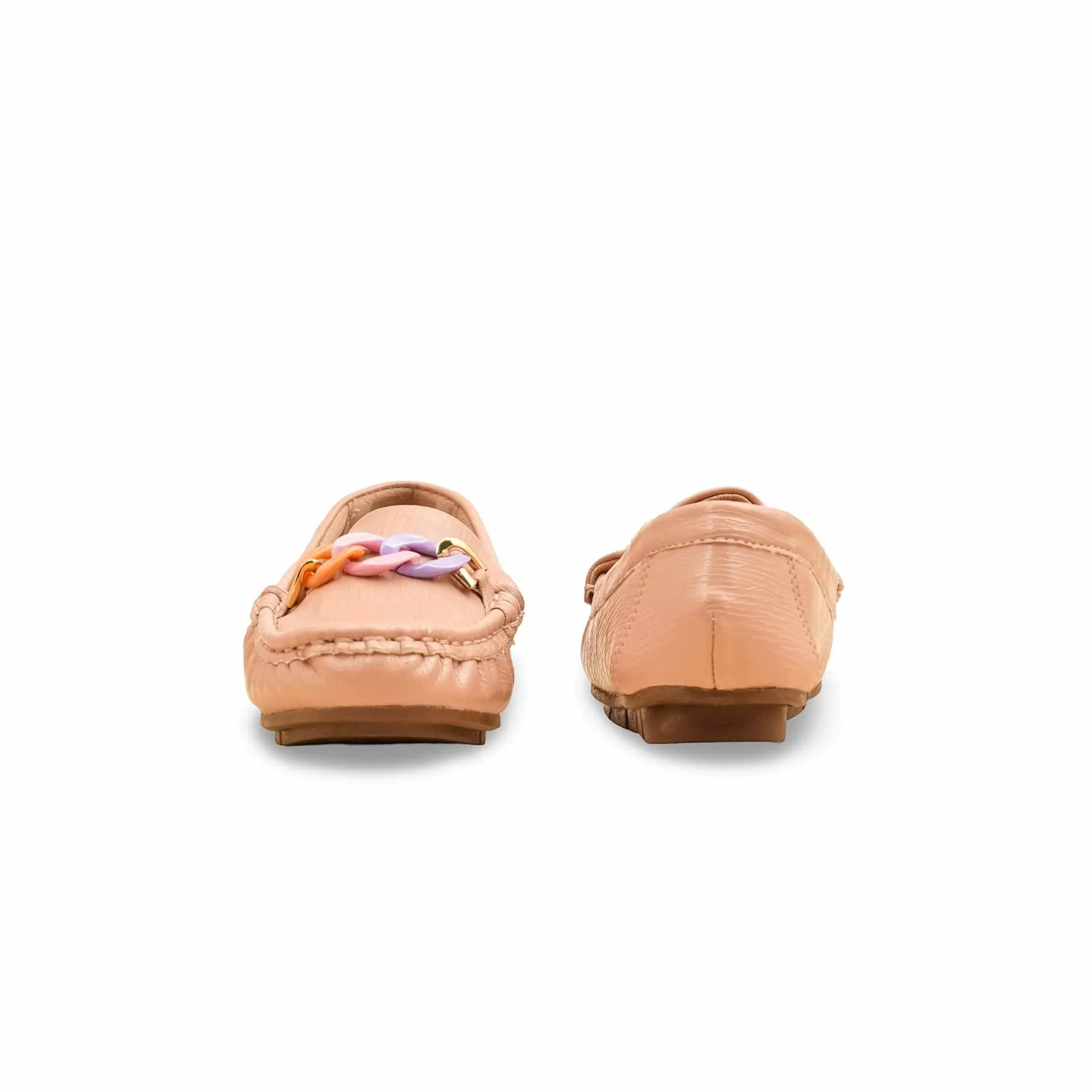 Girls Peach Formal Moccasin KD2601 - Image 4
