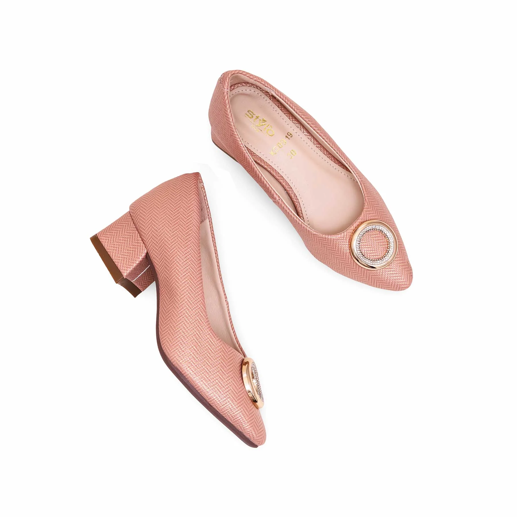 Girls Peach Formal Pumps KD0919 - Image 5