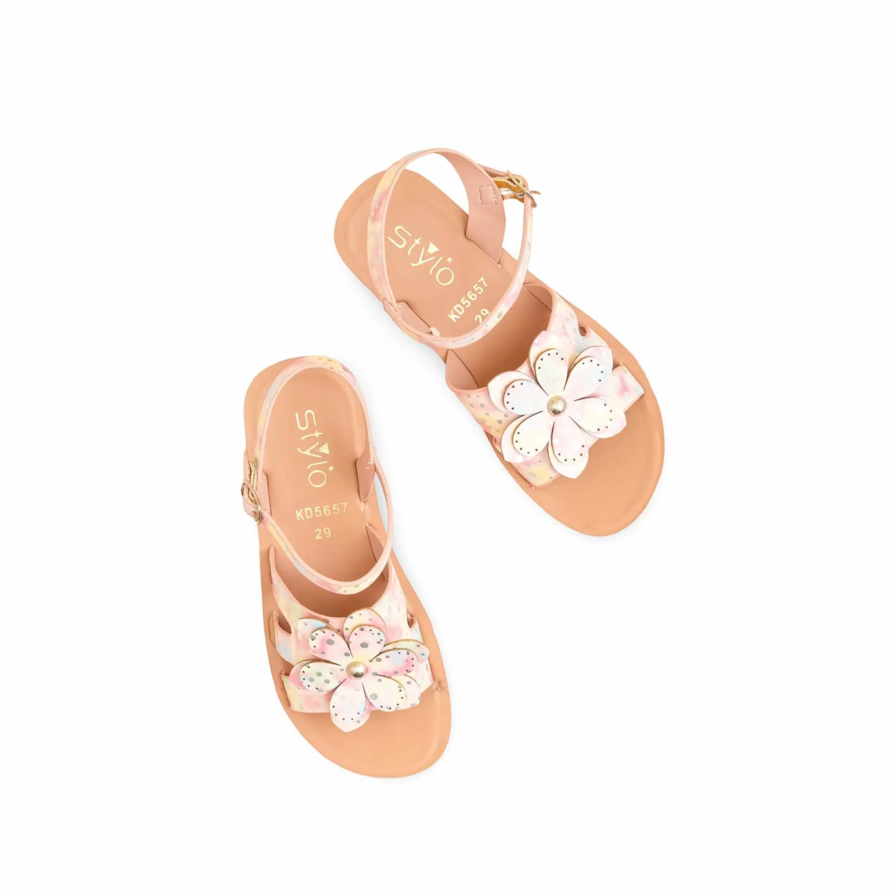 Girls Pink Casual Sandal KD5657 - Image 5