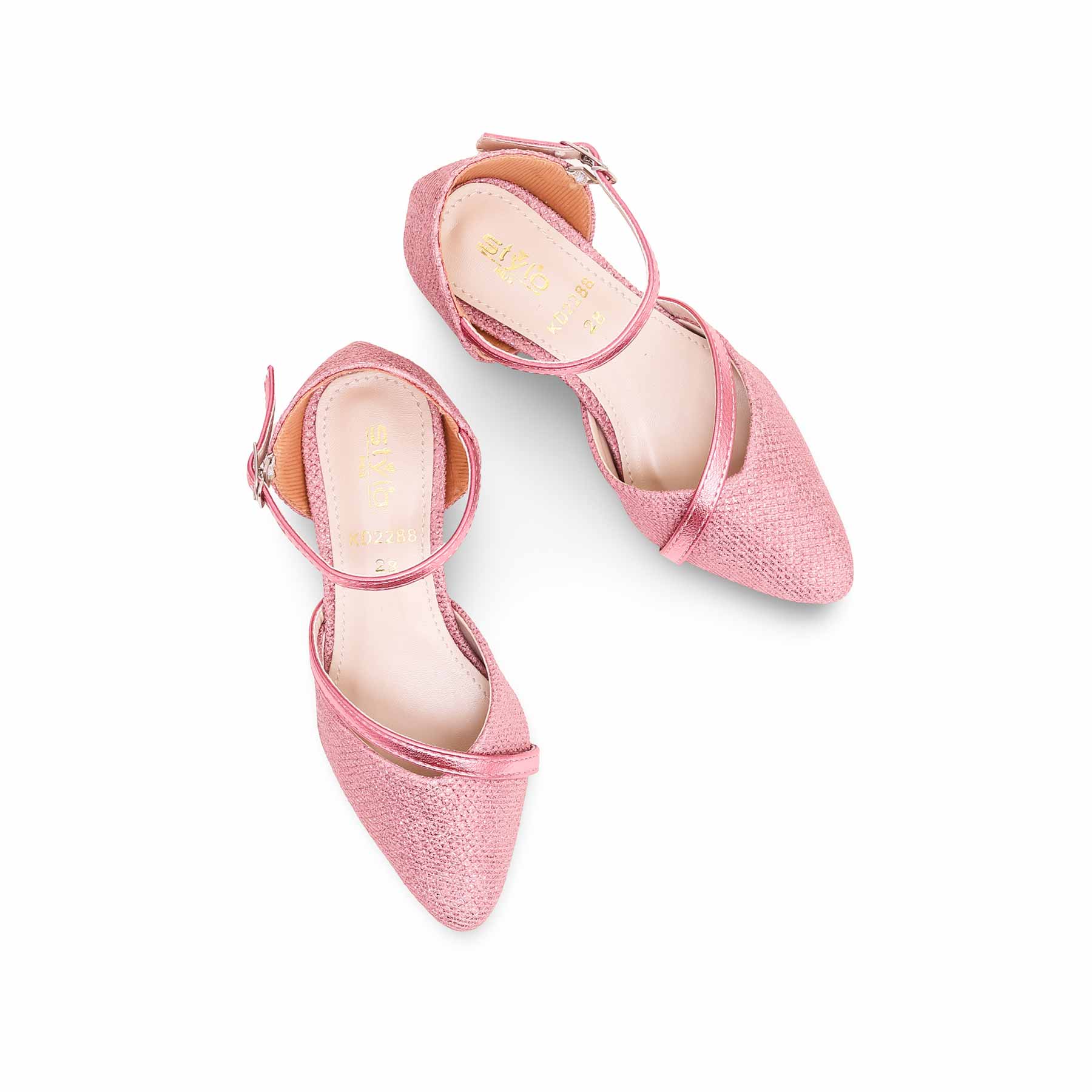 Girls Pink Fancy Pumps KD2288 - Image 5