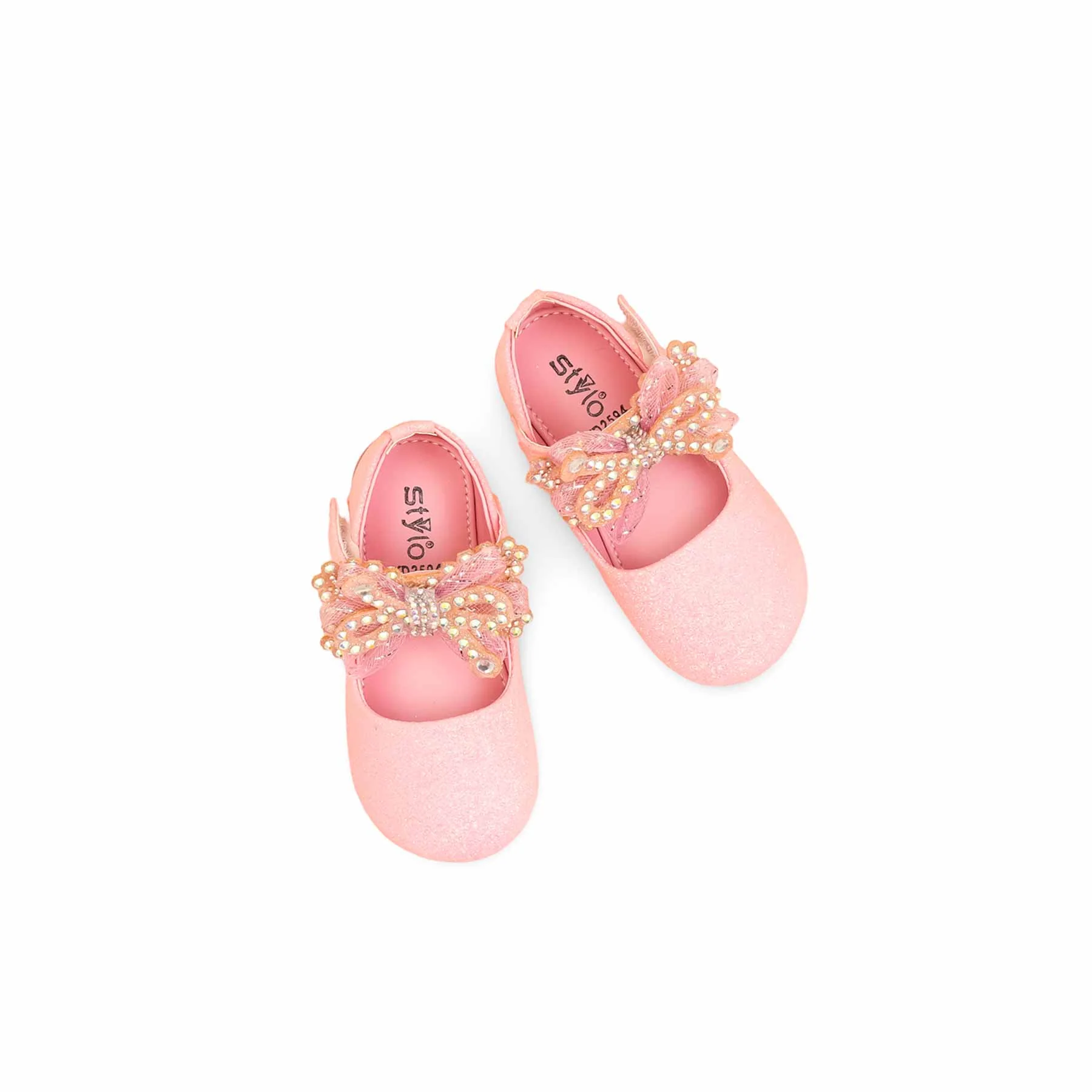 Girls Pink Fancy Pumps KD2594 - Image 5