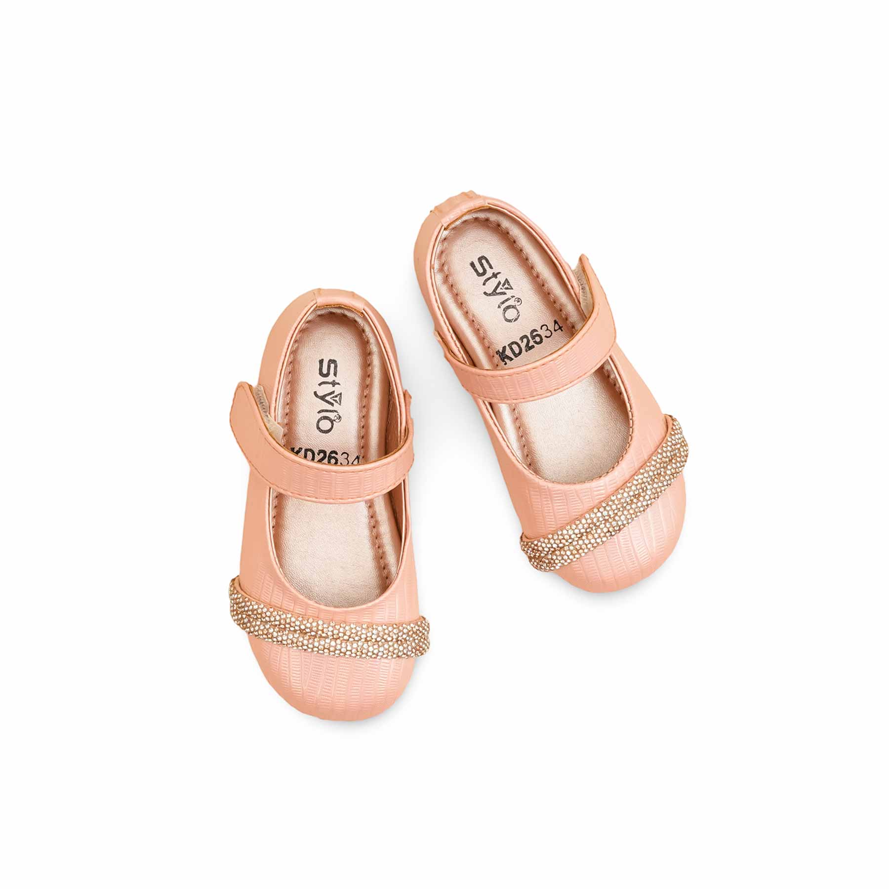 Girls Pink Fancy Pumps KD2634 - Image 5