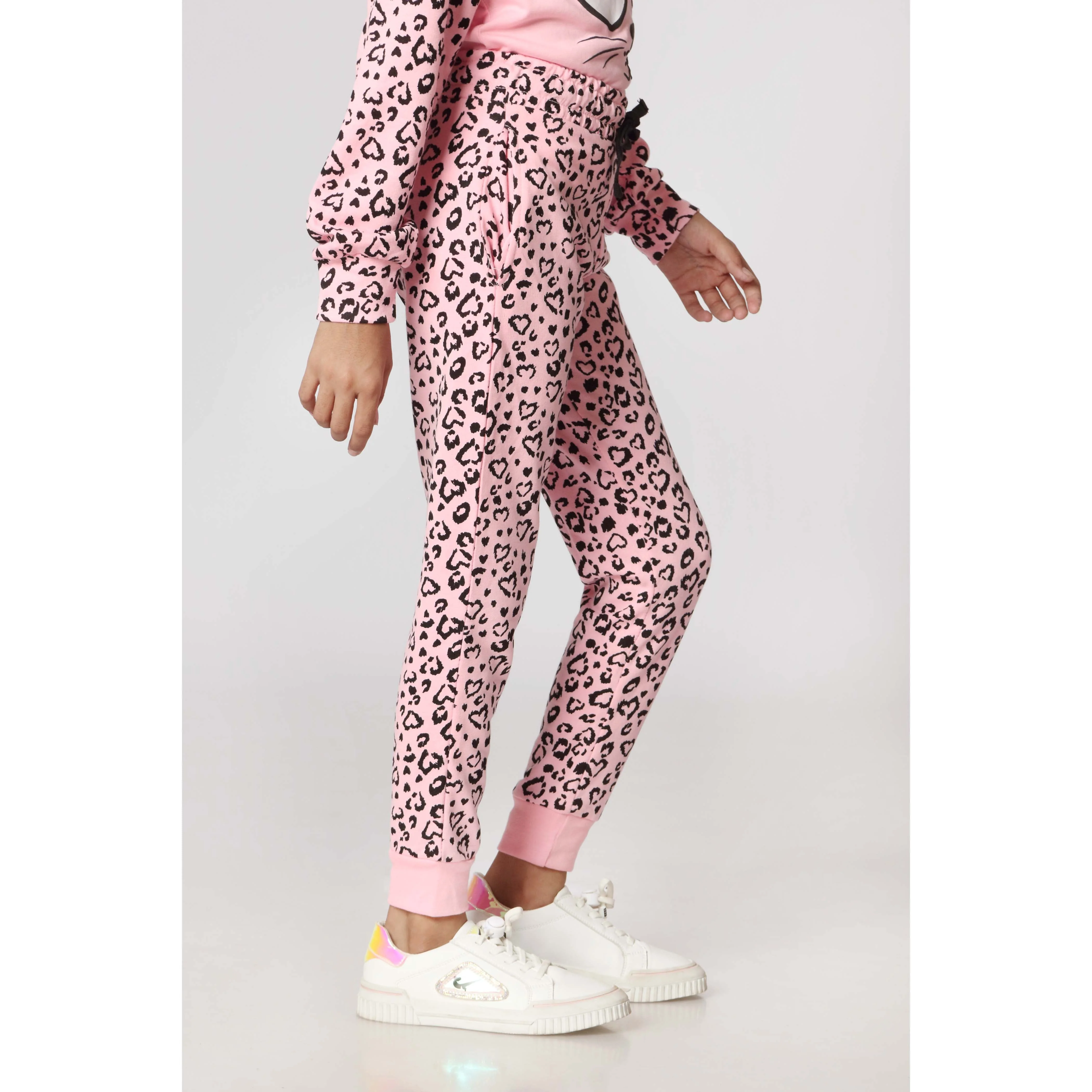 Girls Pink Fleece Trousers PW2858 - Image 3