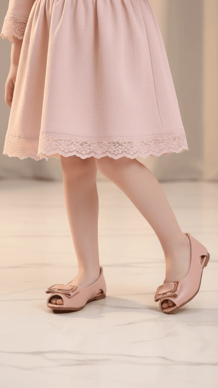 Girls Pink Formal Pumps KD2539