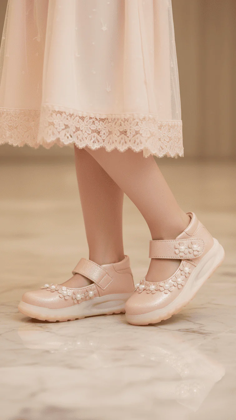 Girls Pink Formal Pumps KD2548