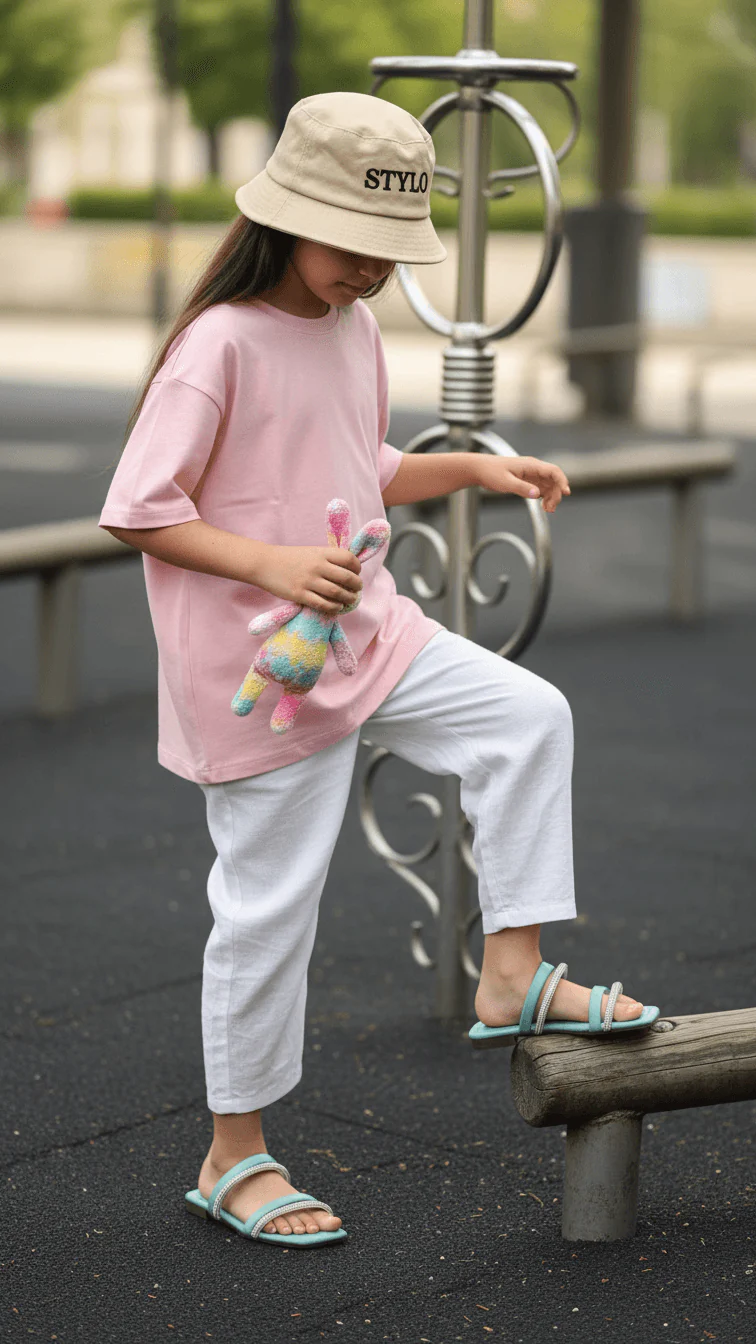 Girls PISTAGREEN Formal Slipper KD5627