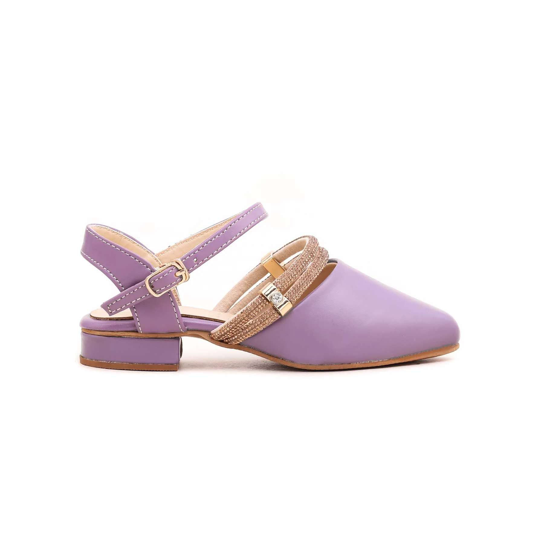 Girls Purple Fancy Pumps KD0682 - Image 2