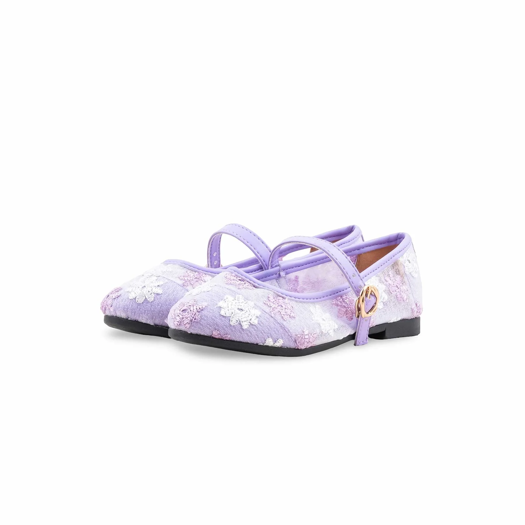 Girls Purple Formal Pumps KD2618 - Image 3