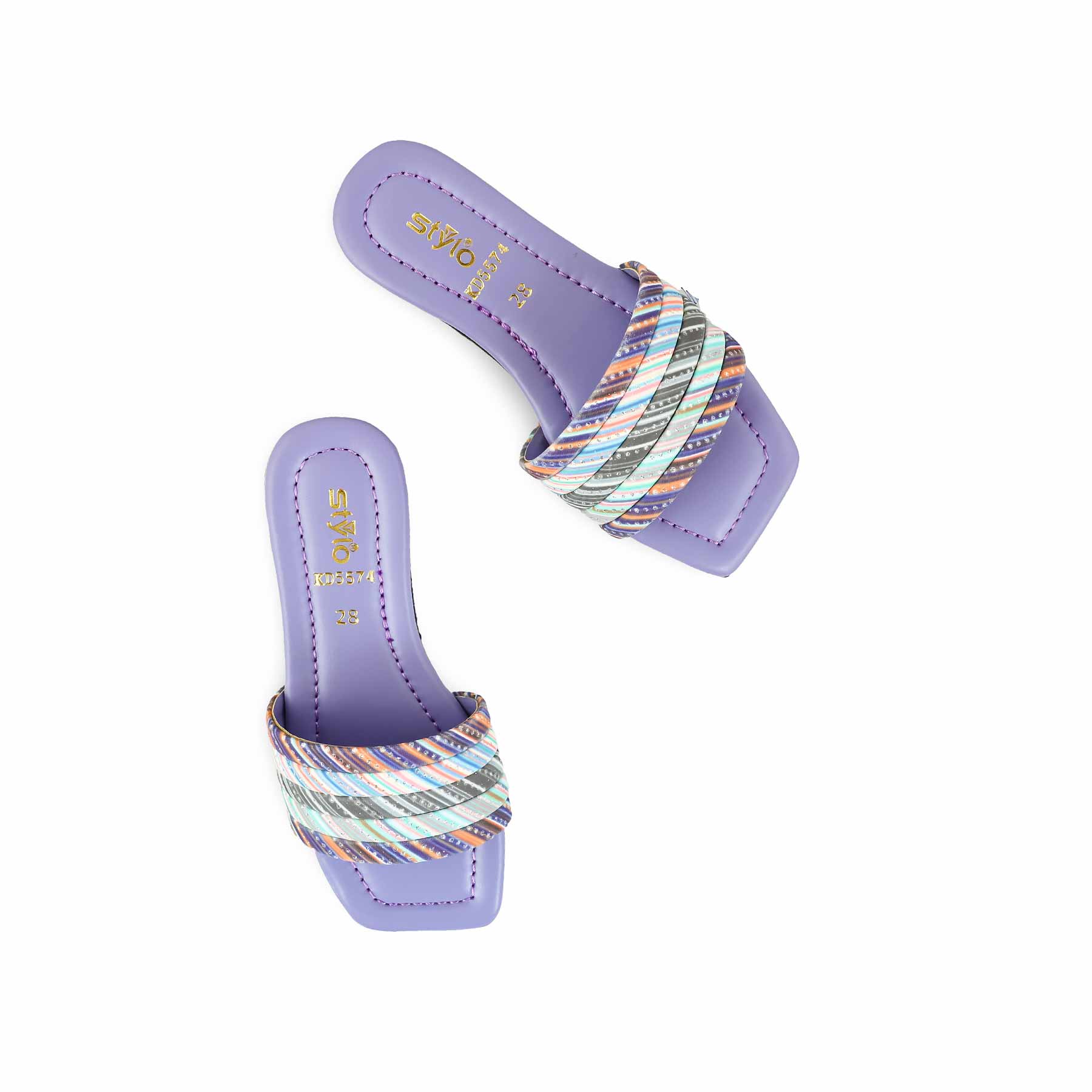 Girls Purple Formal Slipper KD5574 - Image 5